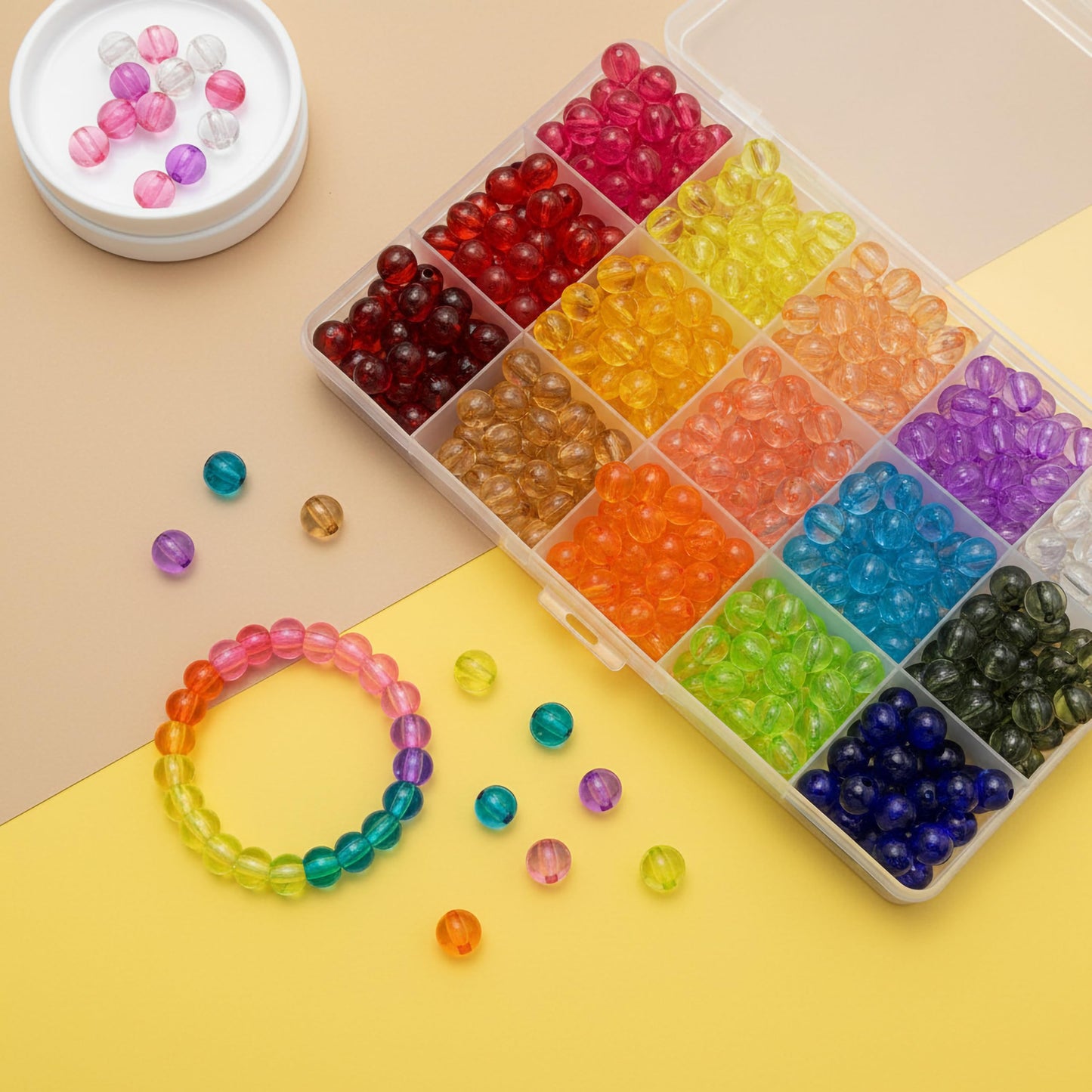 8mm Transparent Acrylic Rainbow Beads for Jewelry Making Multicolour 02 image 5