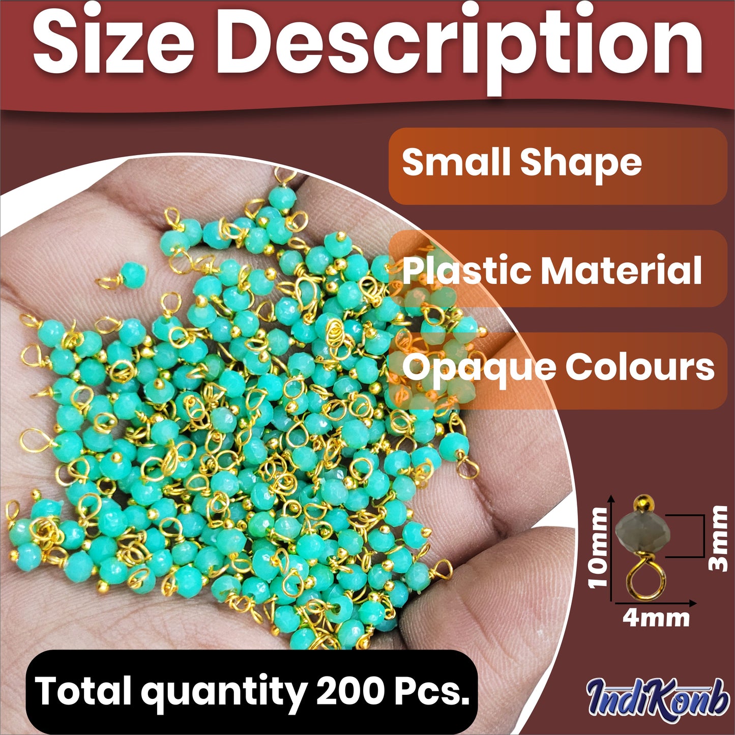 Multicolour 3mm Tyre Hanging Beads