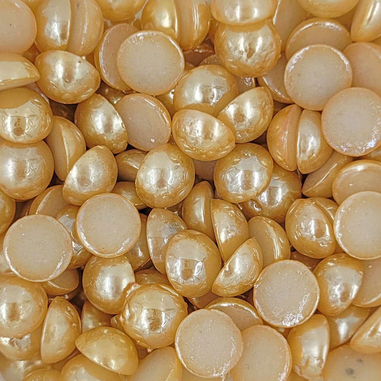 Rose Gold Half Cut Pearls Beads