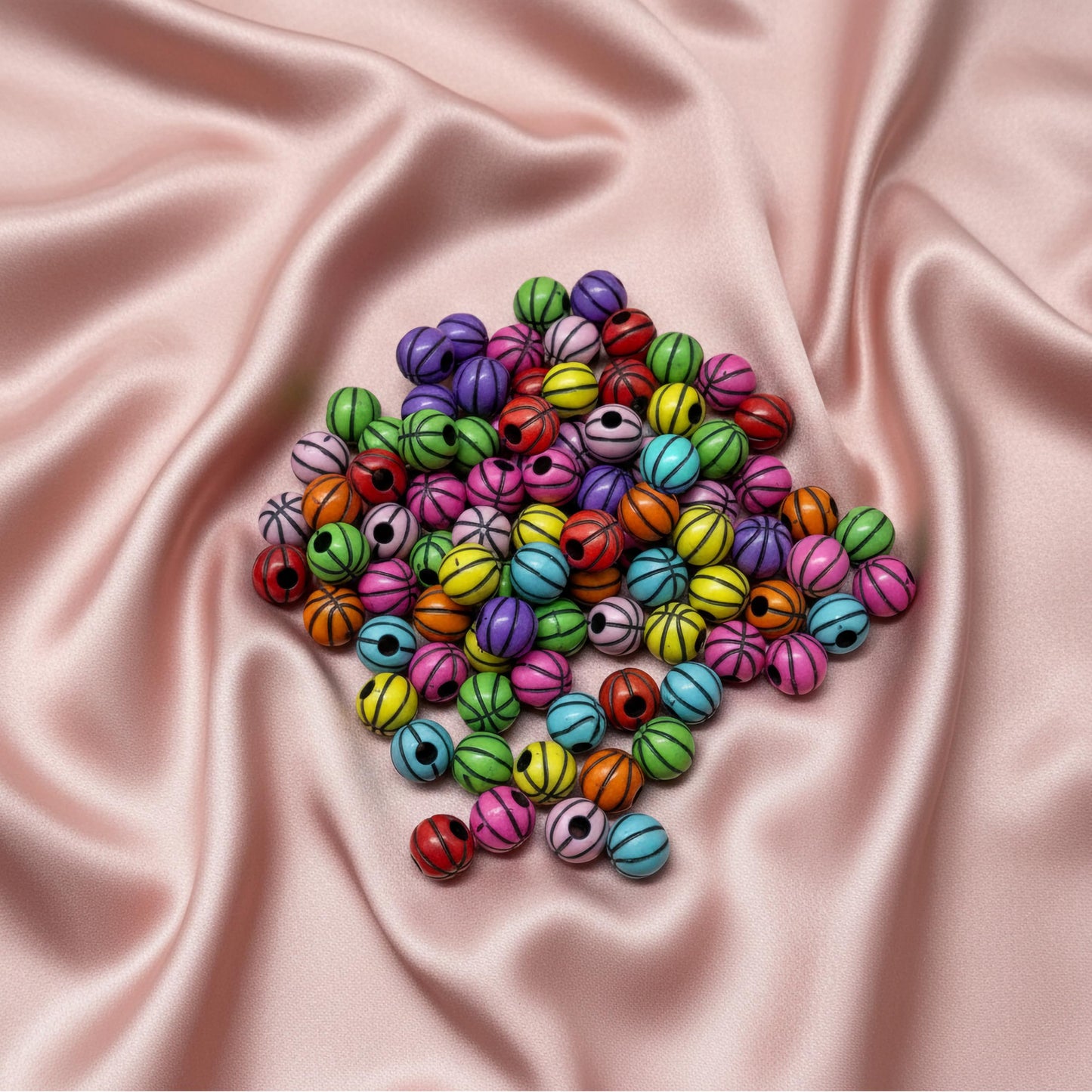 Bulk mixed color beads with black detailing for crafts