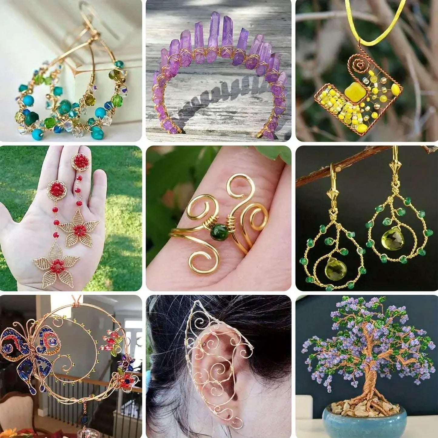 0.5mm Jewelry Wire for Craft & Flower Making, Flexible Metal 2Pcs Gold and Silver image 5