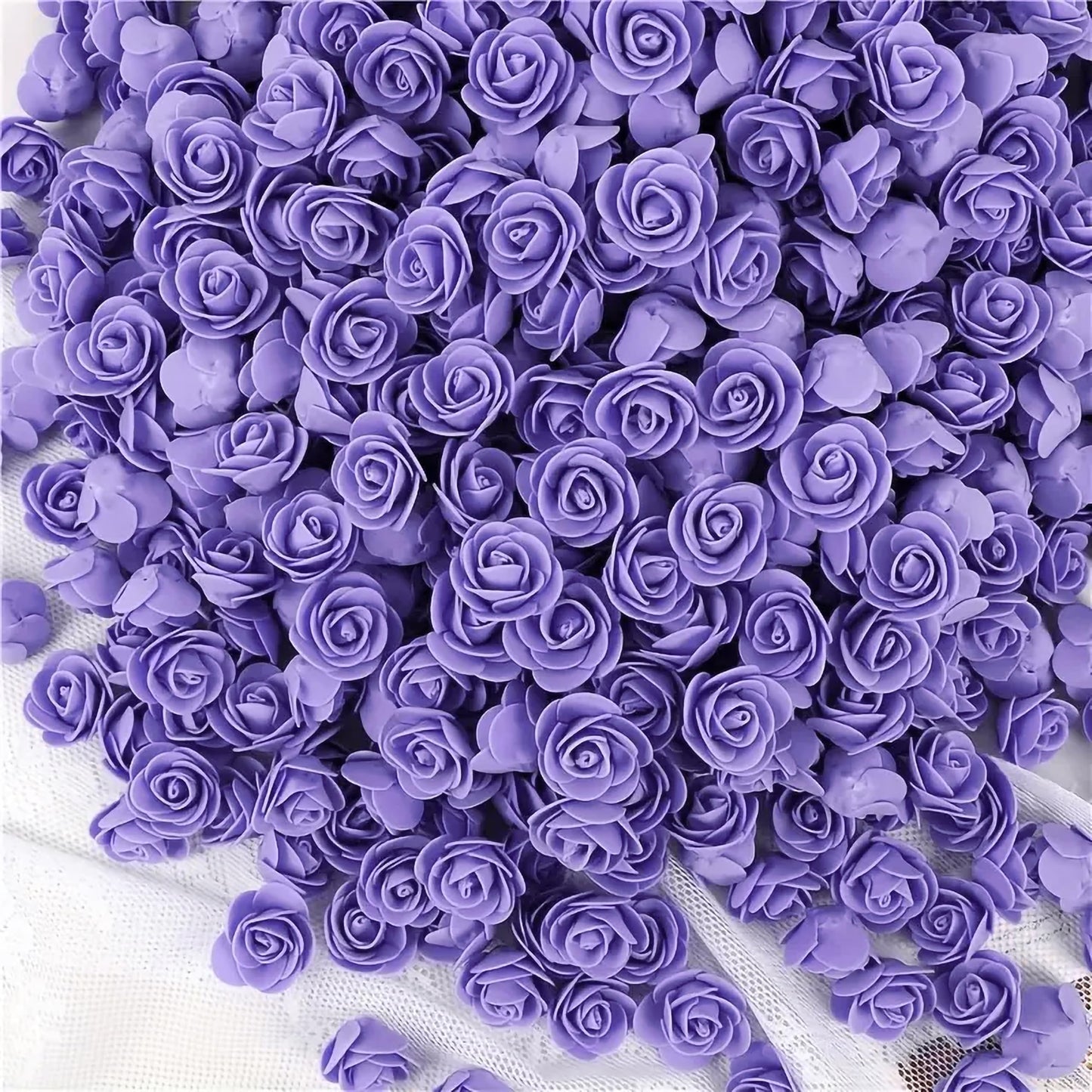 Purple 50 Pcs Artificial Foam Rose Flowers. Main product image showing the full product layout.