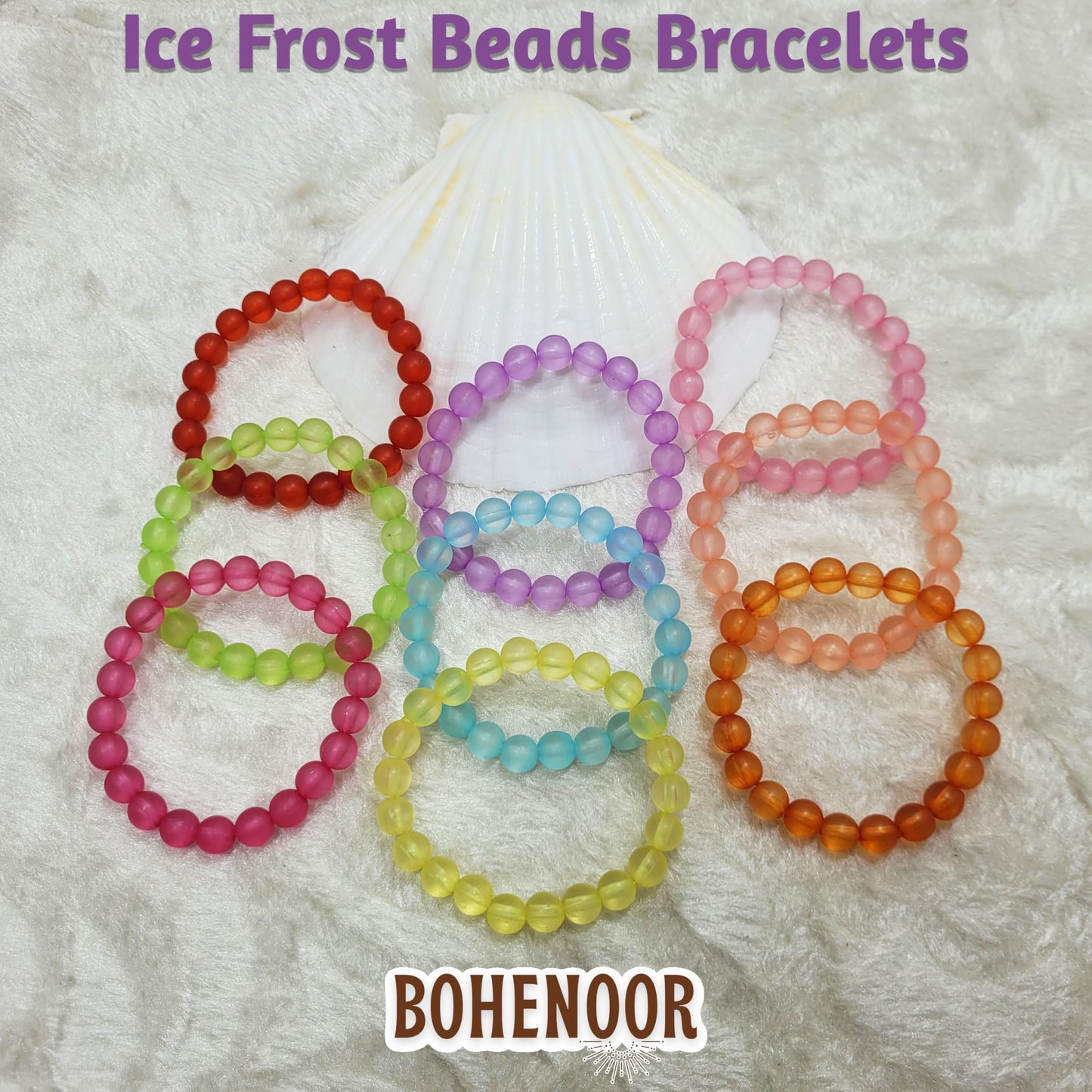 Multicolour and pastel glass and elastic bracelet works naturally in festive outfits and helps keep the design neat.