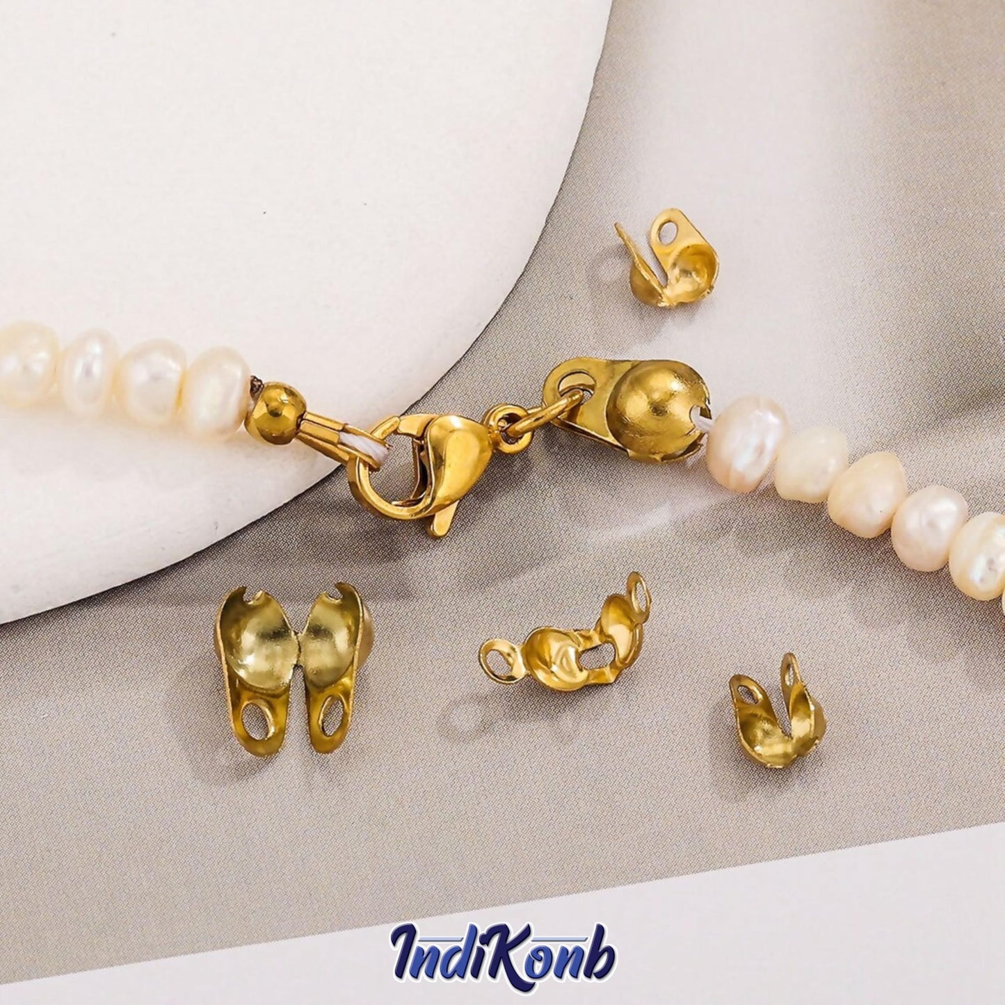 Gold 8mm jewellery making kit adds useful detail to DIY jewellery making, bracelet making and craft classes.