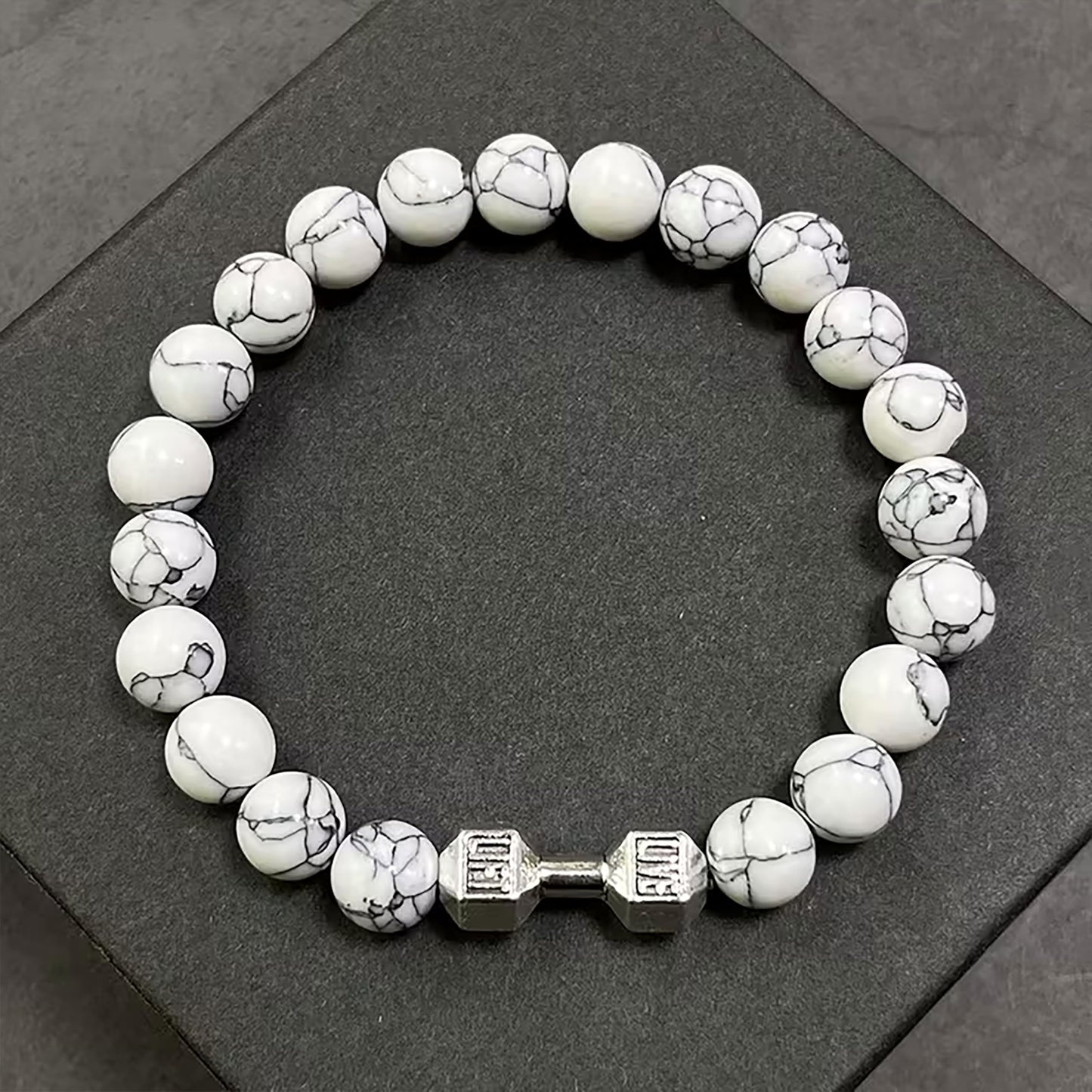 Dumbbell Bracelet for Men & Women, Gym Lover Fitness white image 8