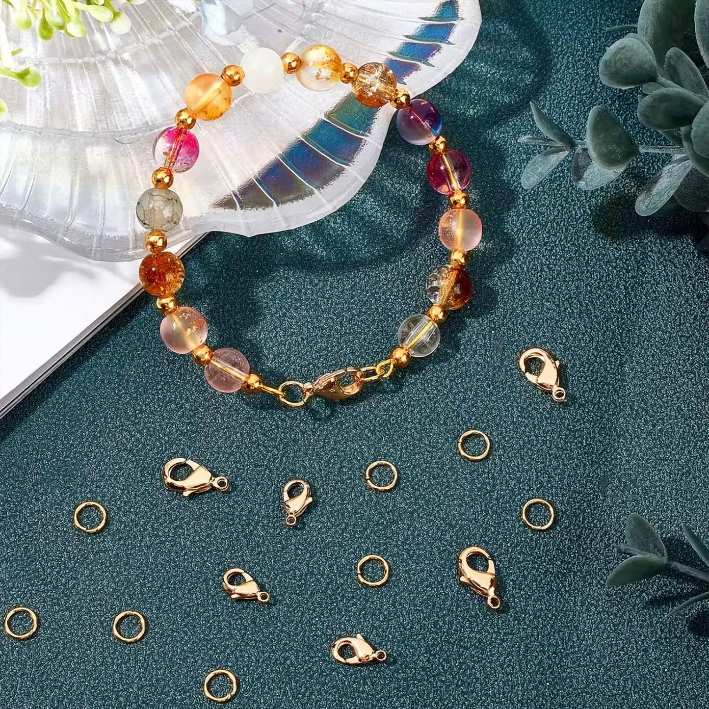 Jewellery Making Kit with Chain Hooks Jump Rings Pins Clasps Silver and Gold image 6