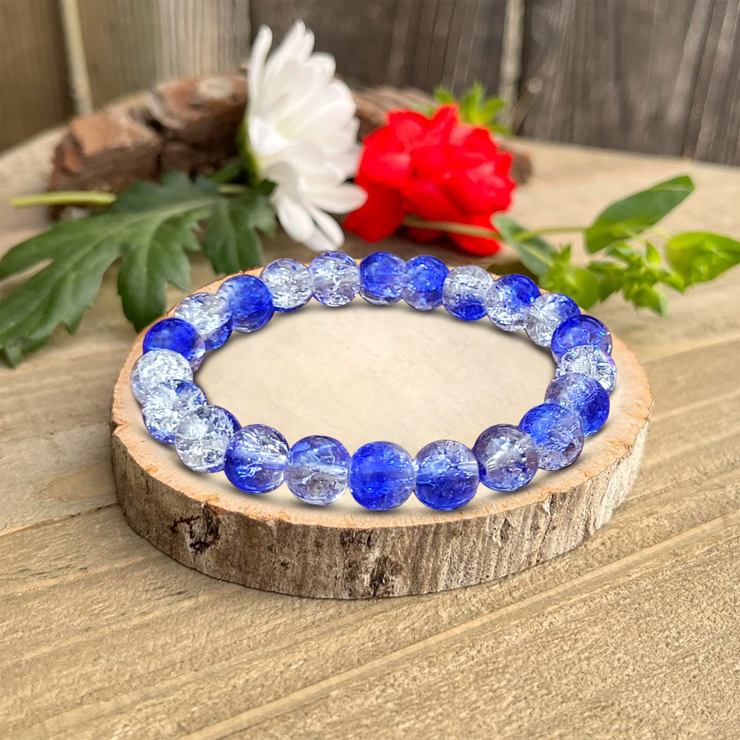 Crackle Crystal Bracelet for Women & Girls - 6 Inch Stretchable Elastic