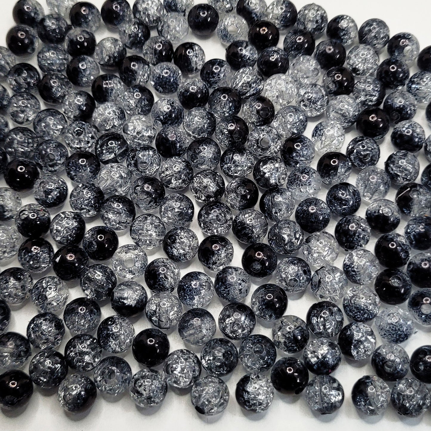 8mm Dual Shade Crackle Beads
