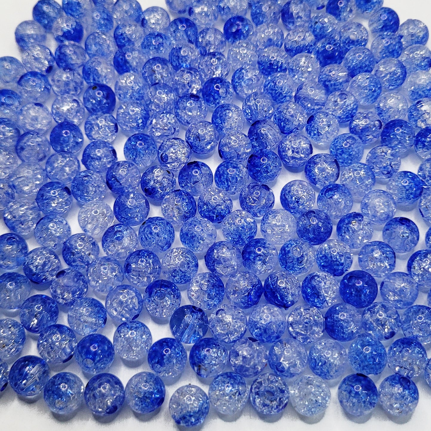 8mm Dual Shade Crackle Beads