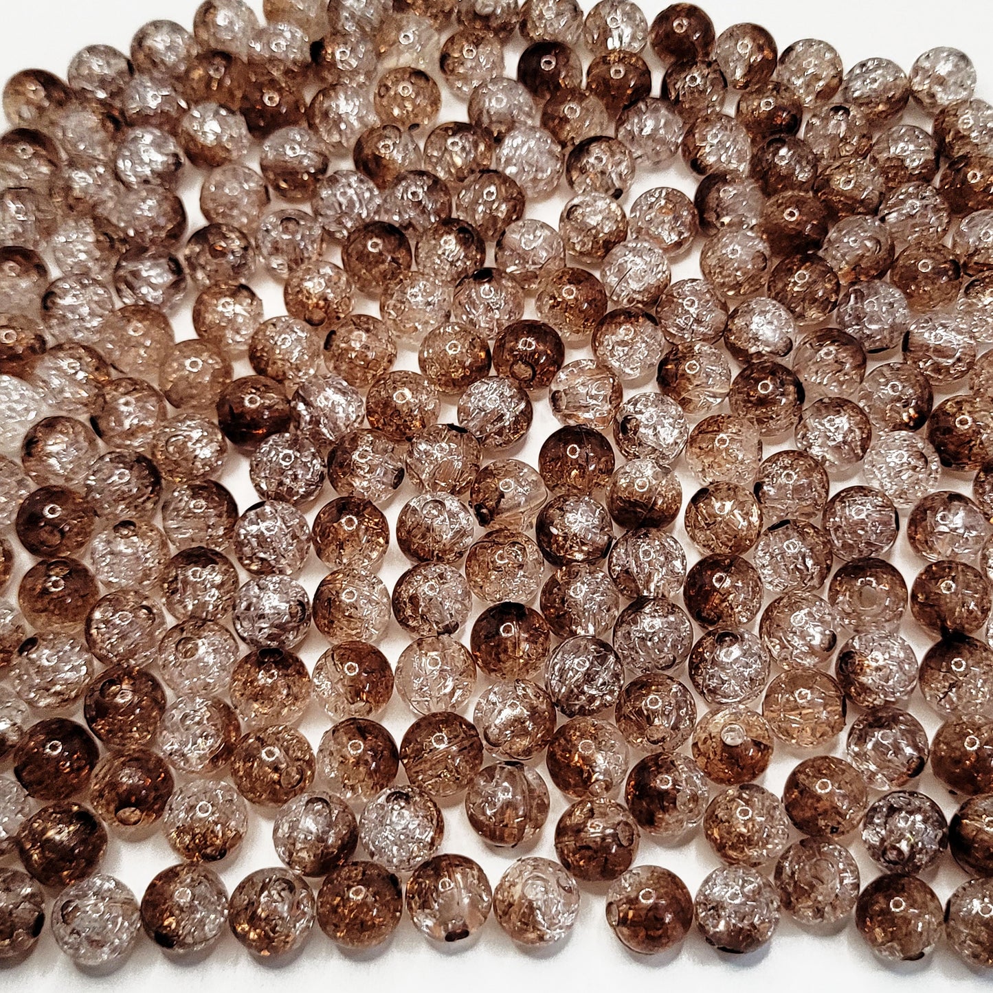 8mm Dual Shade Crackle Beads