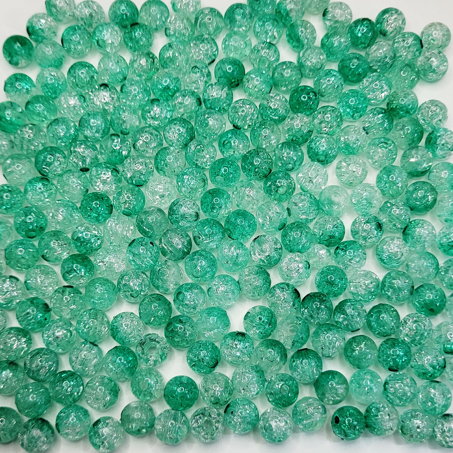 8mm Dual Shade Crackle Beads