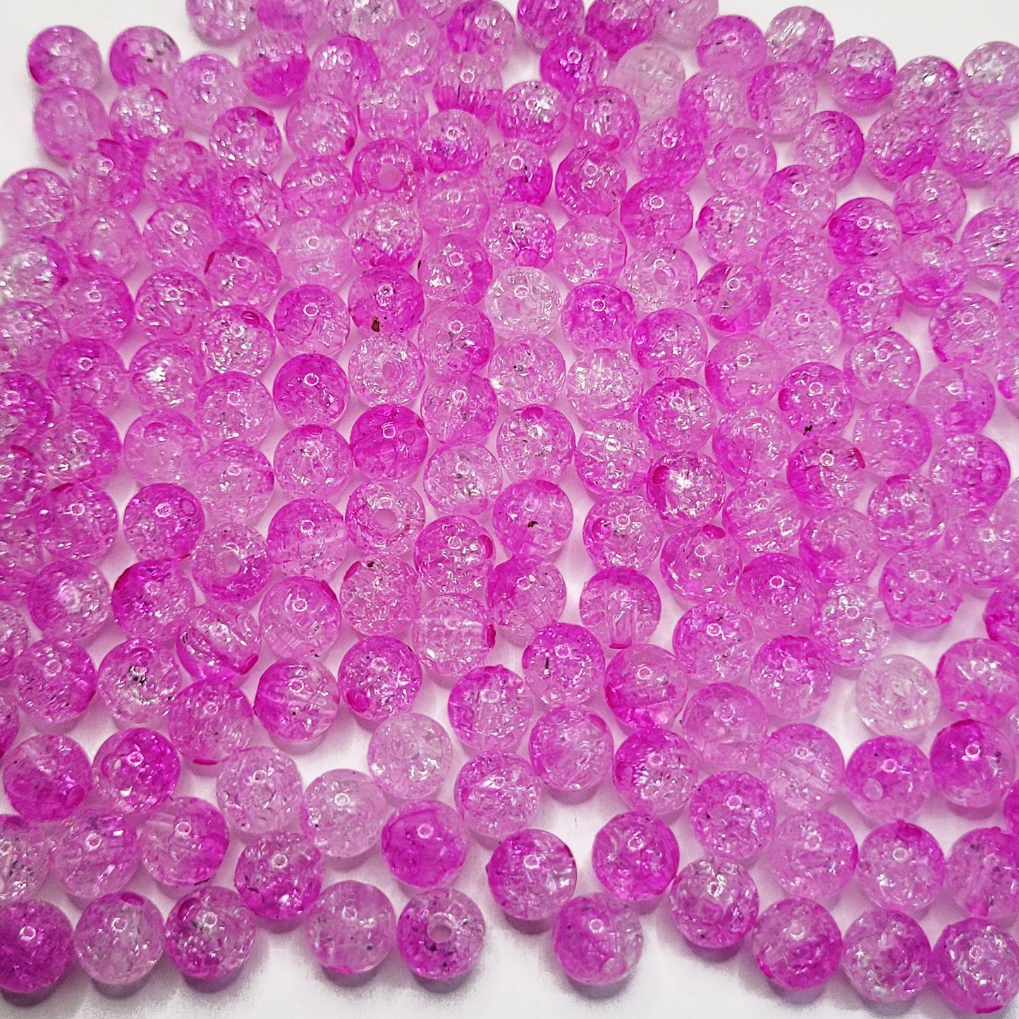 8mm Dual Shade Crackle Beads