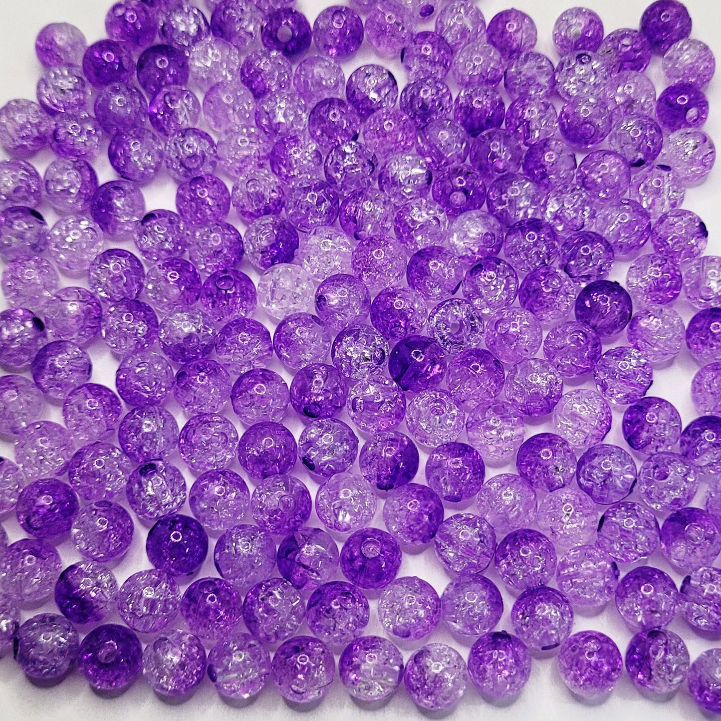 8mm Dual Shade Crackle Beads