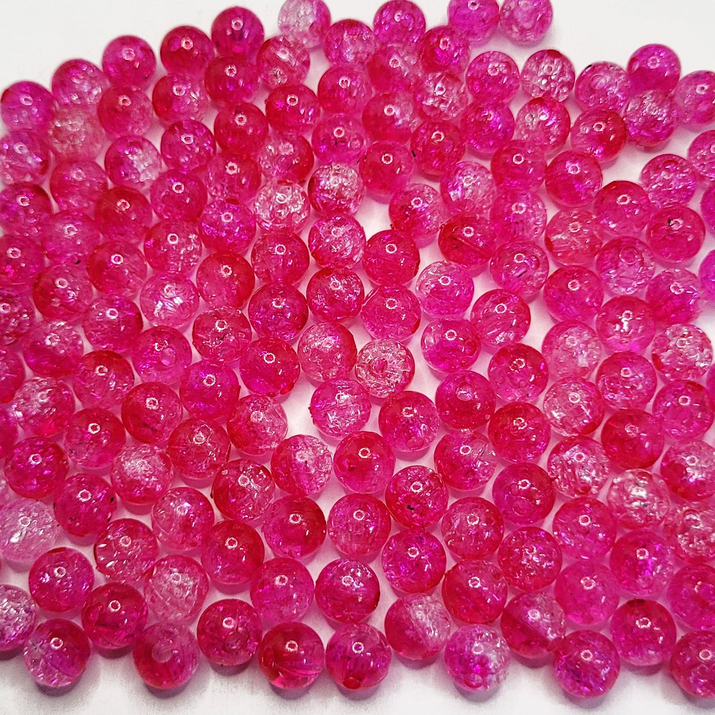 8mm Dual Shade Crackle Beads
