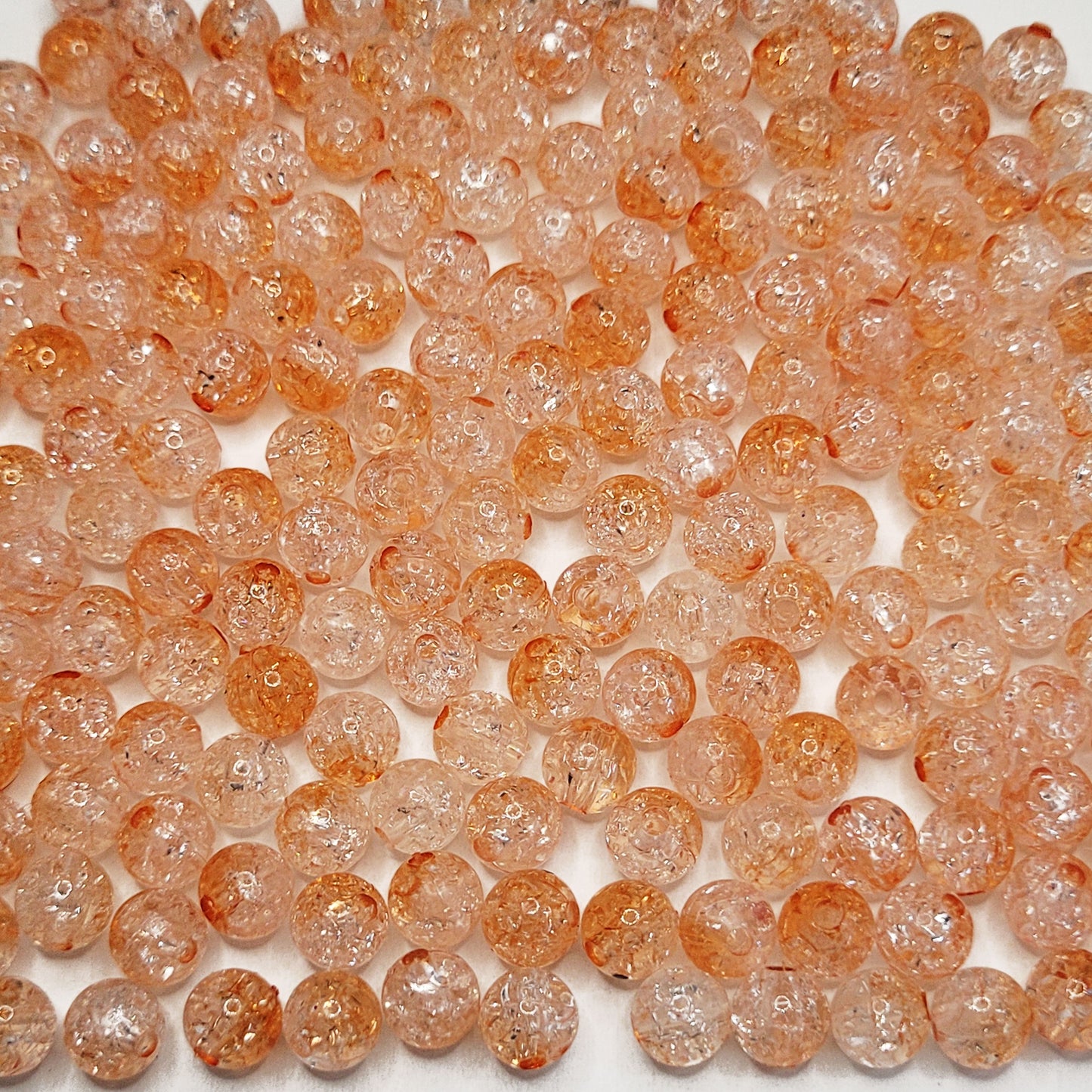 8mm Dual Shade Crackle Beads