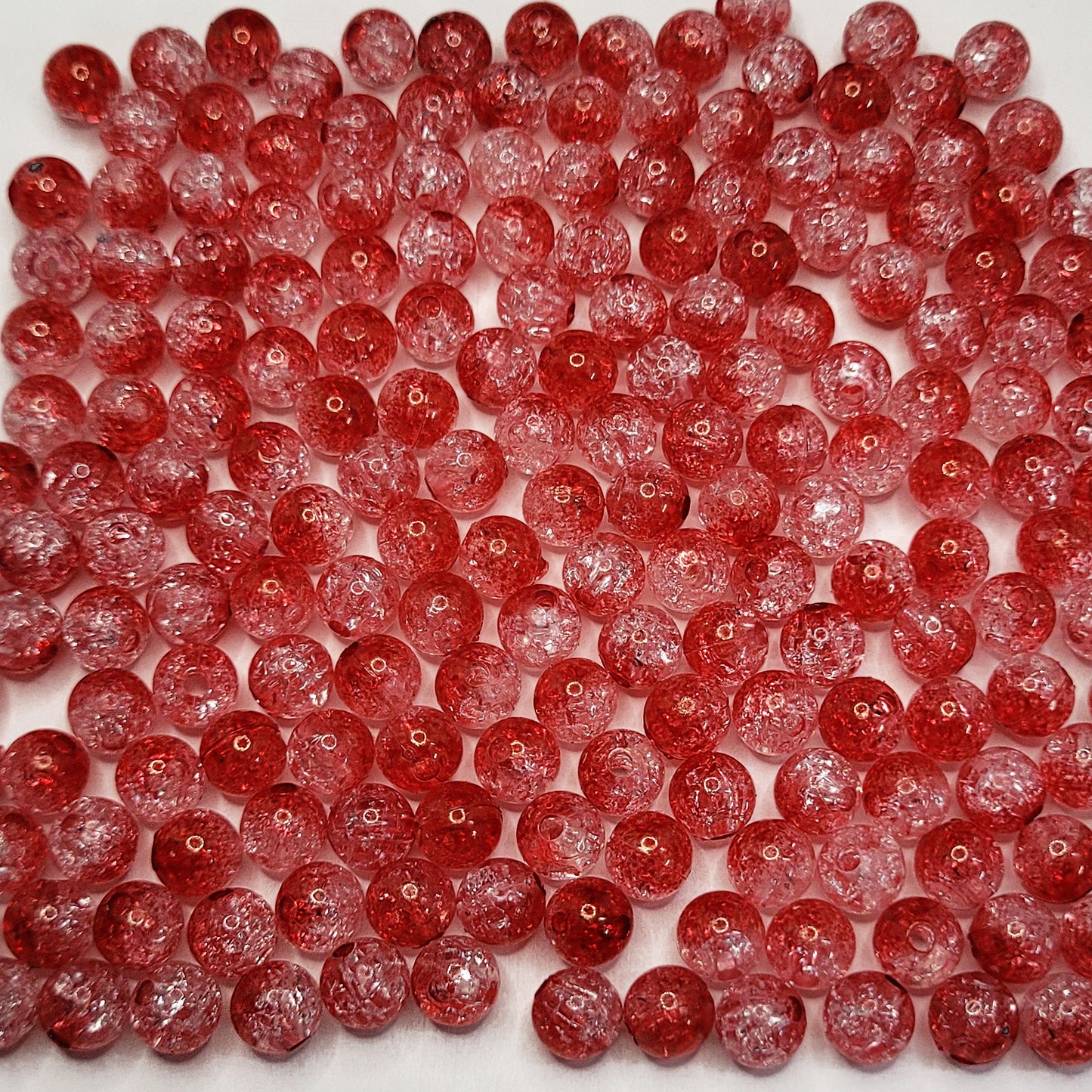 8mm Dual Shade Crackle Beads