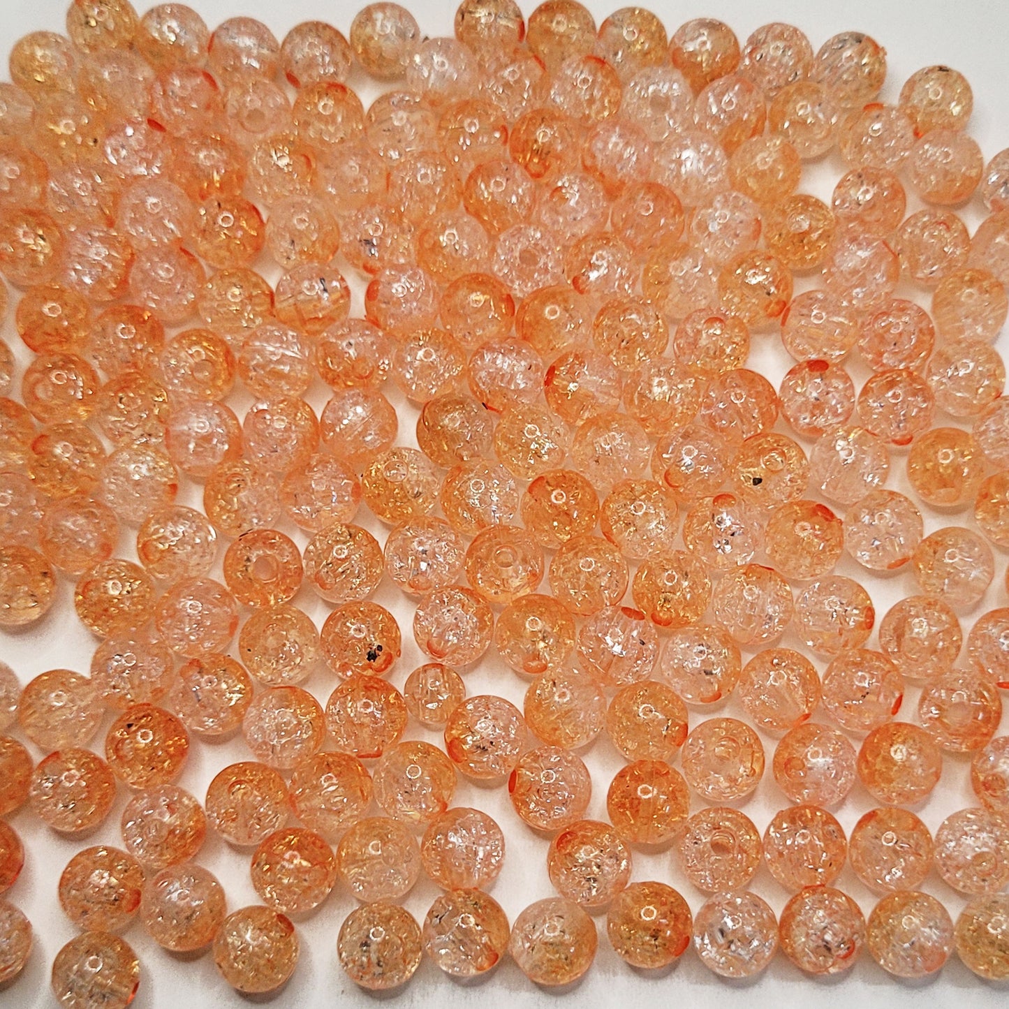 8mm Dual Shade Crackle Beads