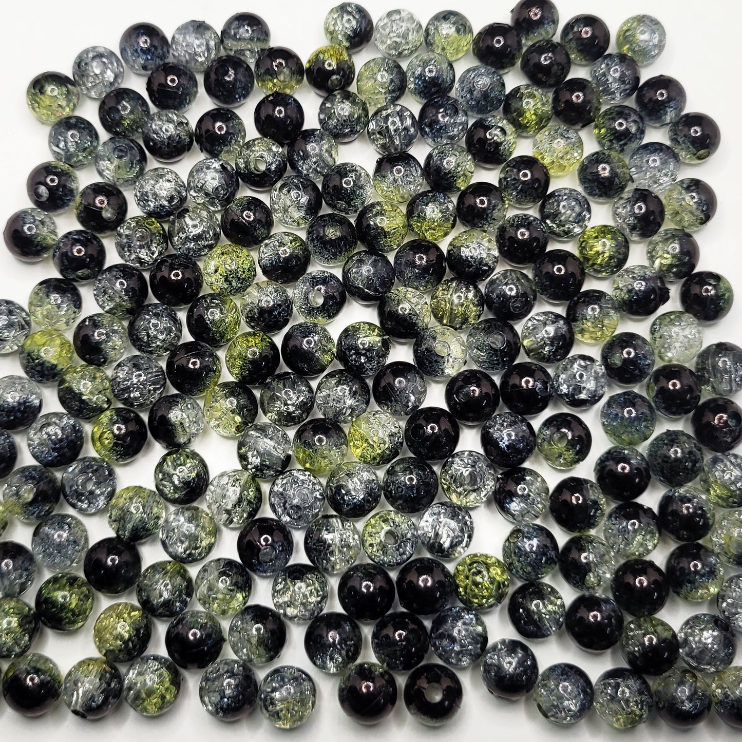 8mm Crackle Dual Tone Beads