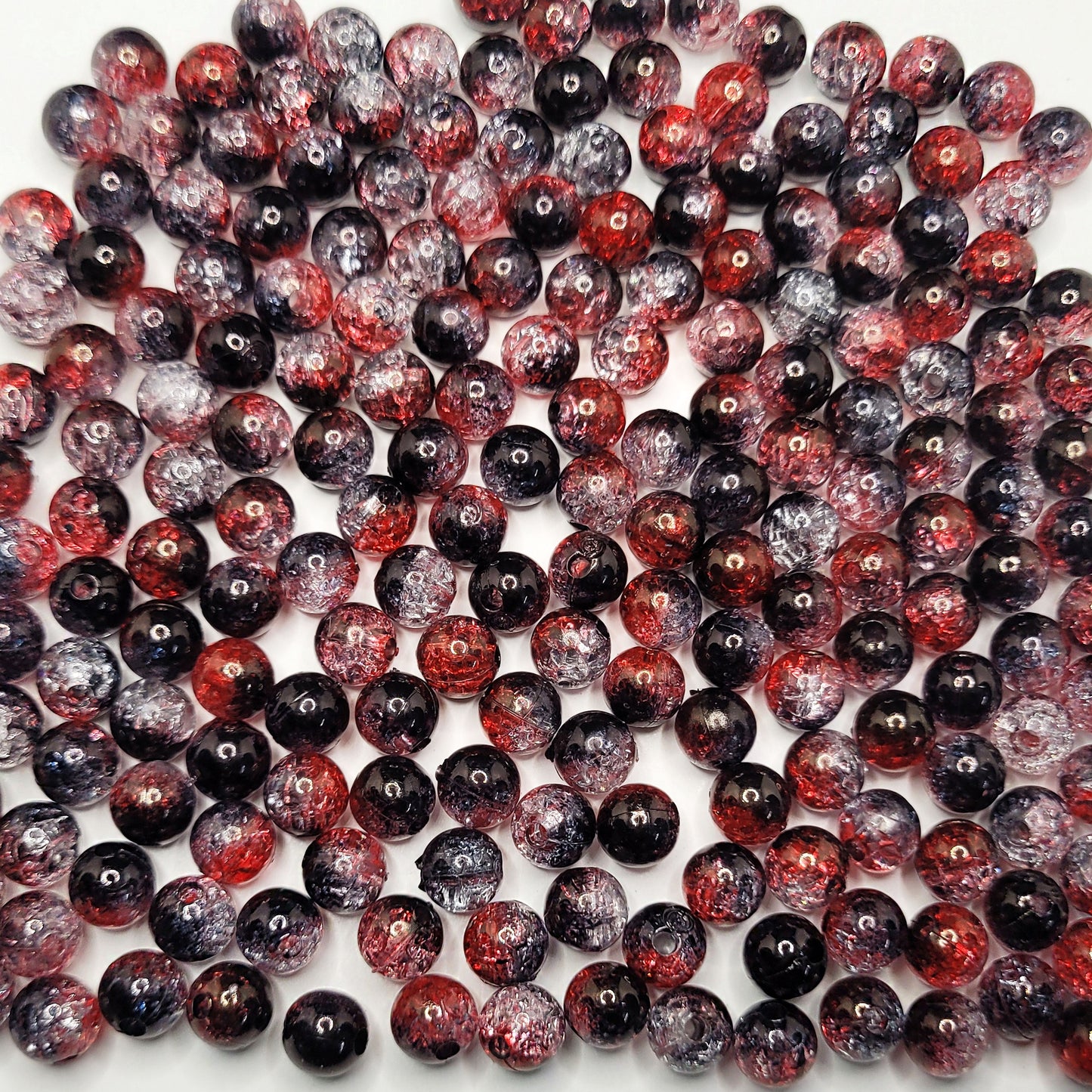 8mm Crackle Dual Tone Beads