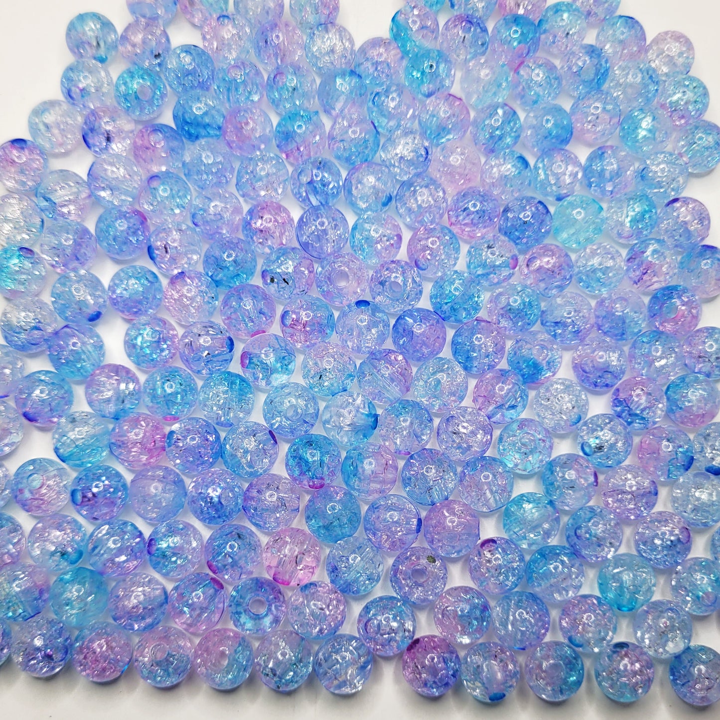 8mm Crackle Dual Tone Beads