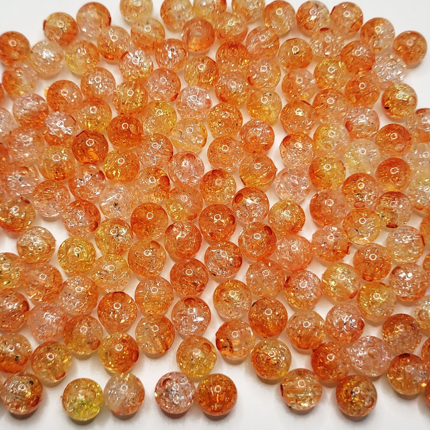 8mm Crackle Dual Tone Beads