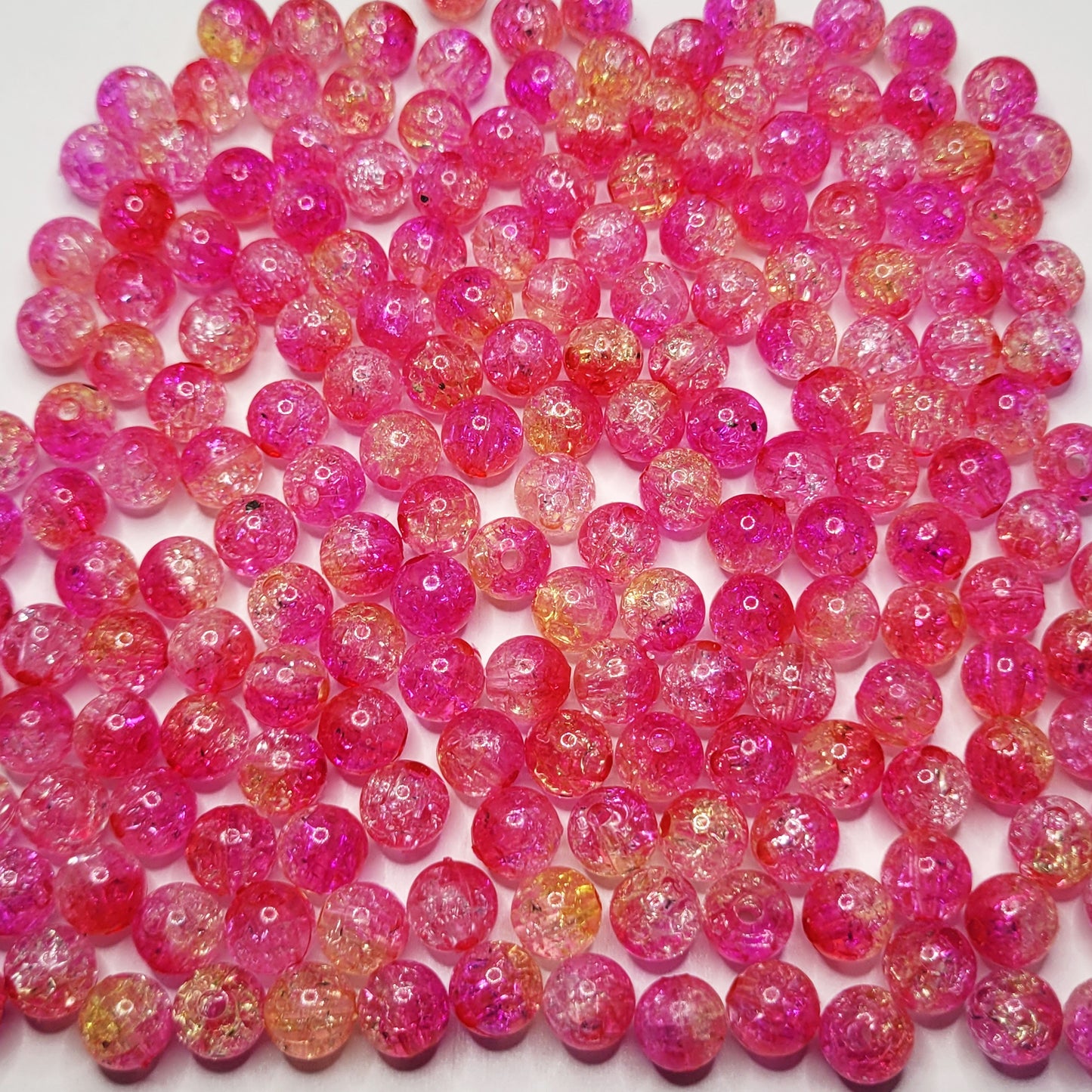 8mm Crackle Dual Tone Beads