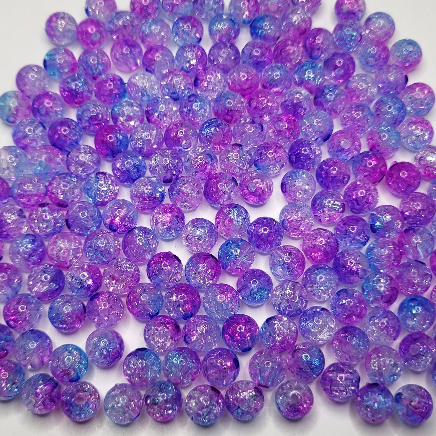 8mm Crackle Dual Tone Beads