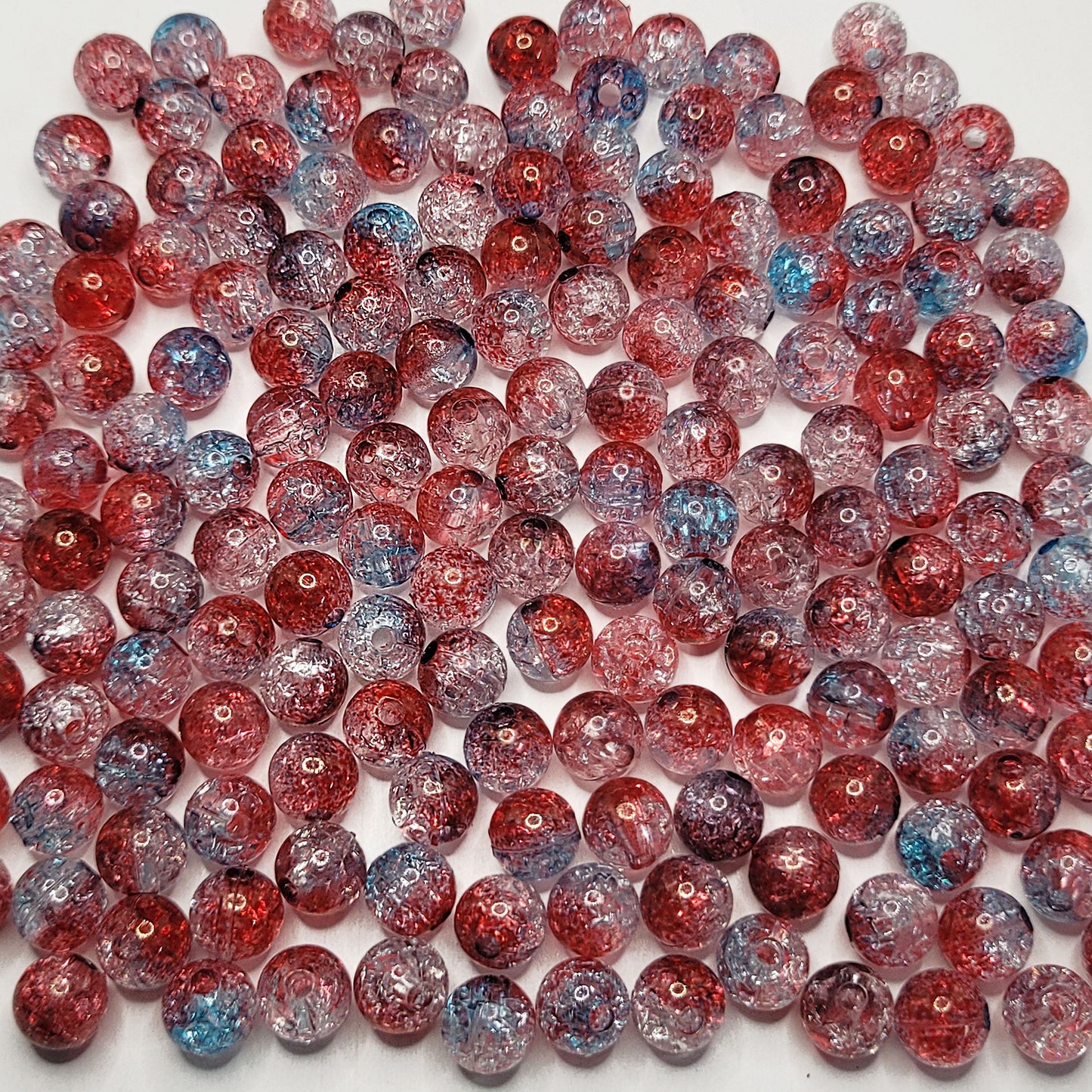 8mm Crackle Dual Tone Beads