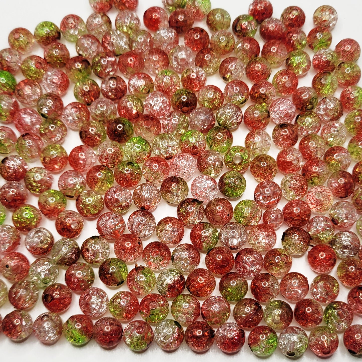 8mm Crackle Dual Tone Beads