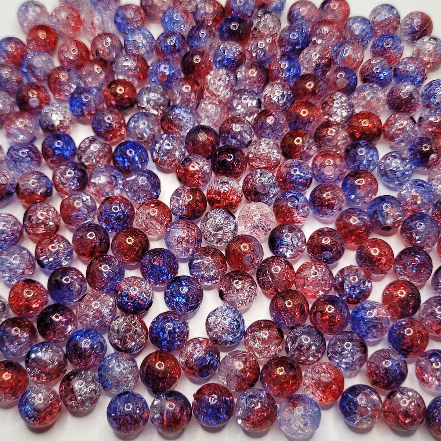 8mm Crackle Dual Tone Beads