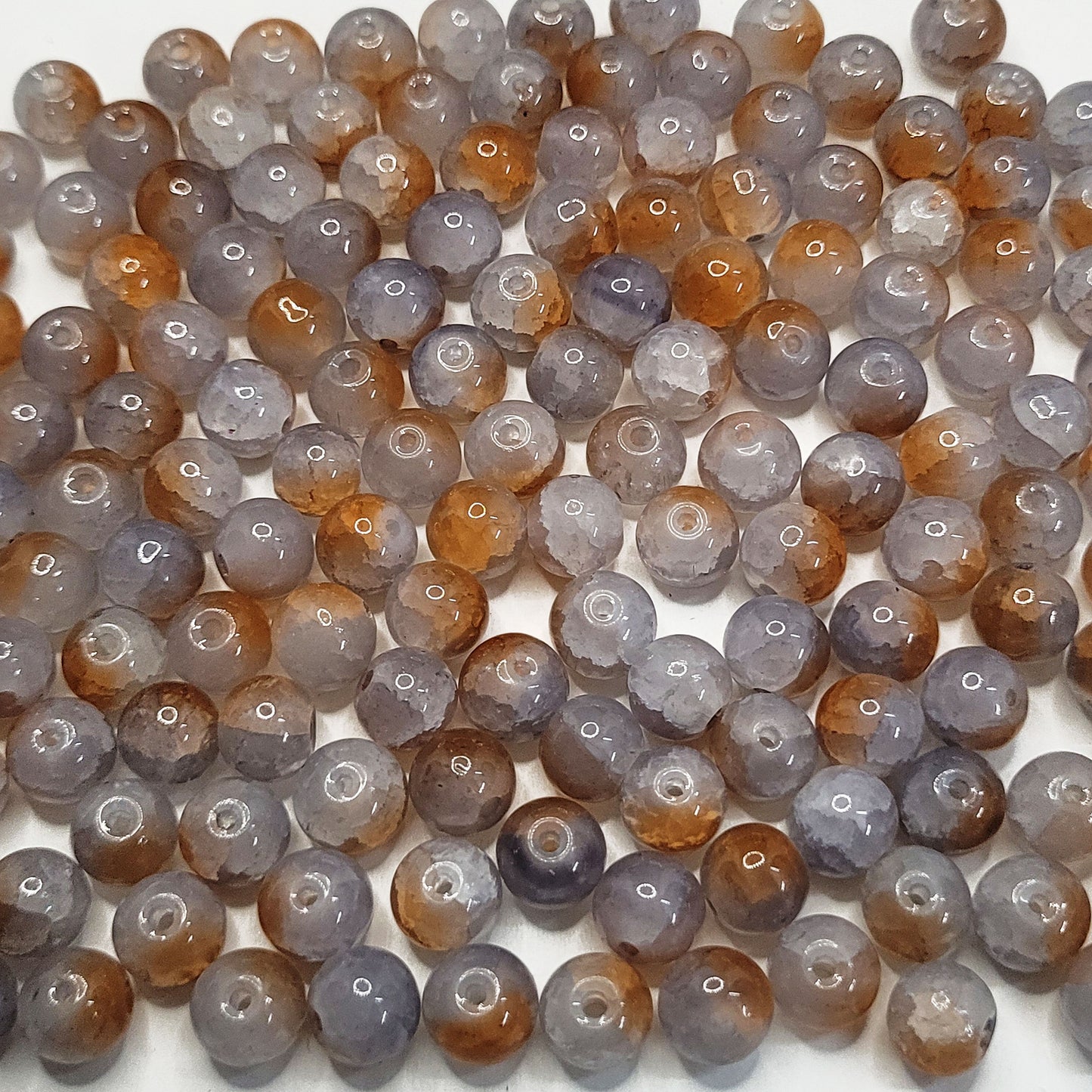 8mm Crackle Glass Beads