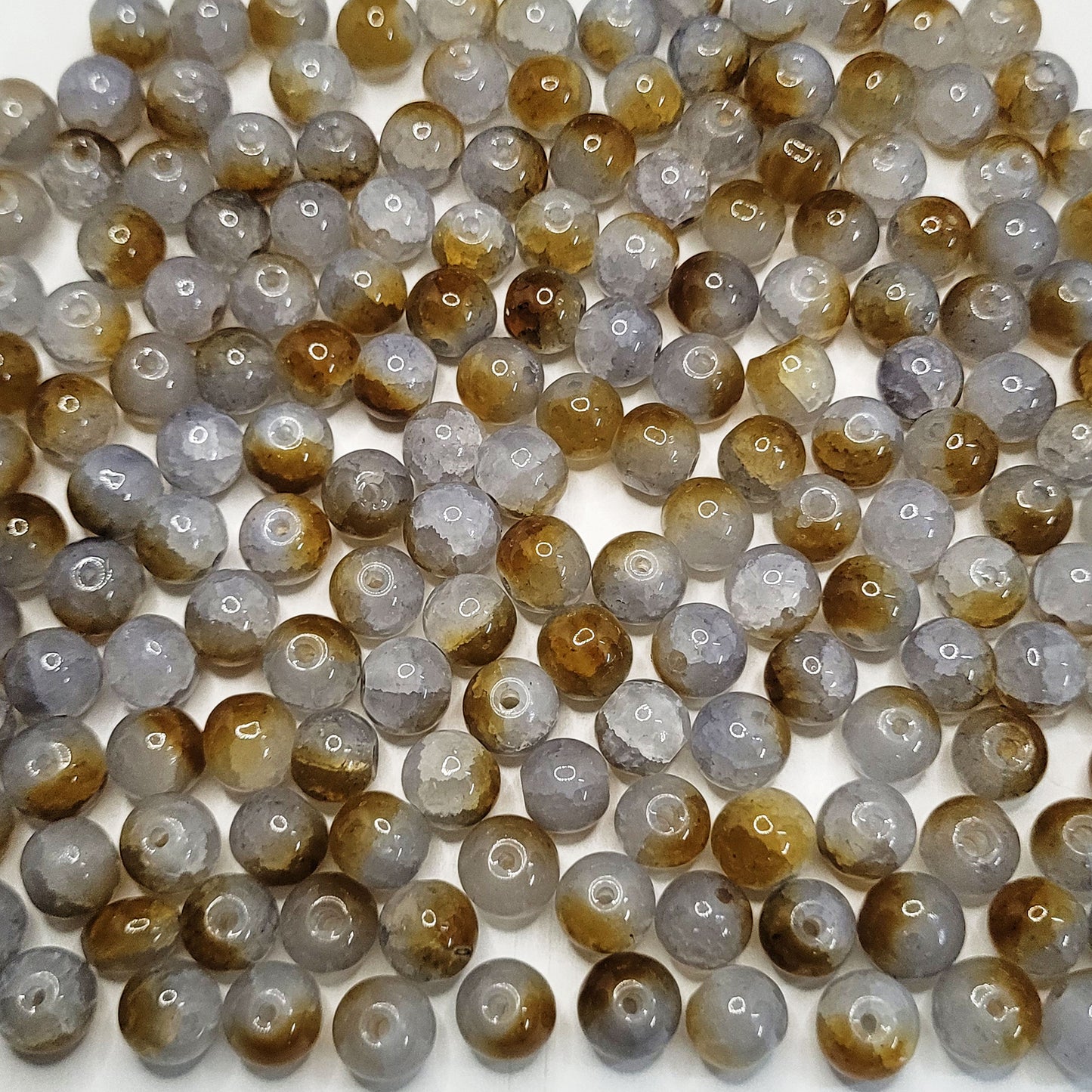 8mm Crackle Glass Beads