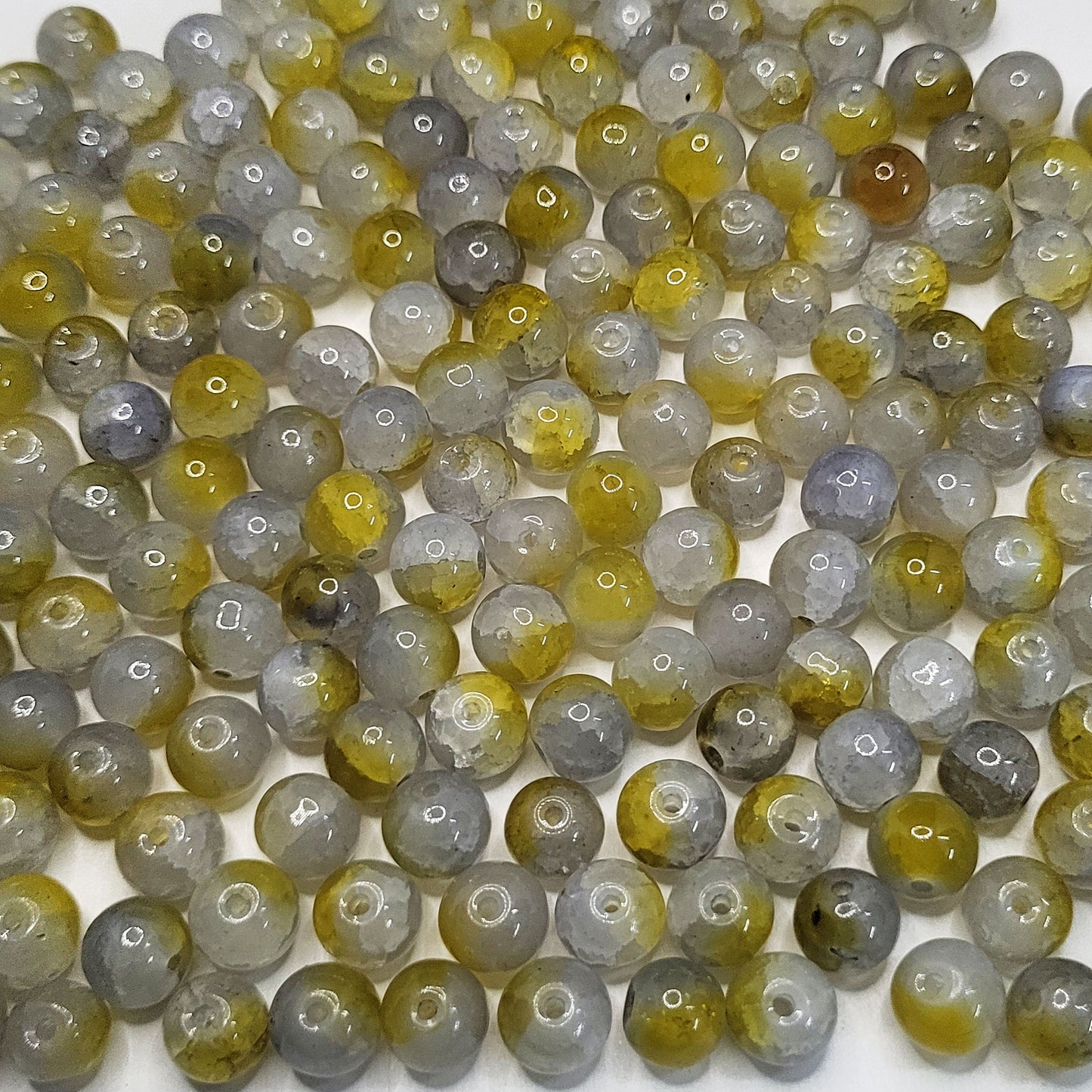 8mm Crackle Glass Beads