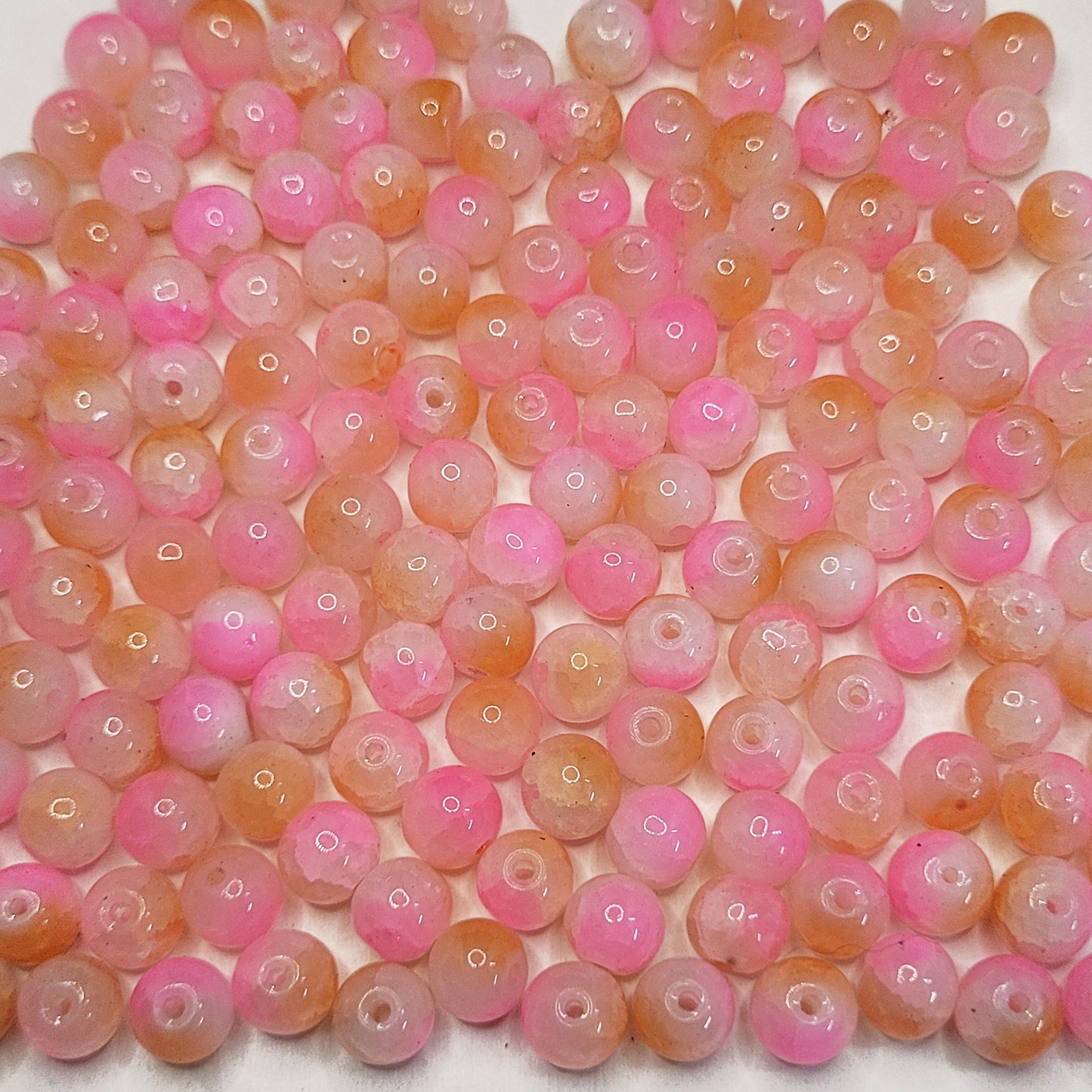 8mm Crackle Glass Beads