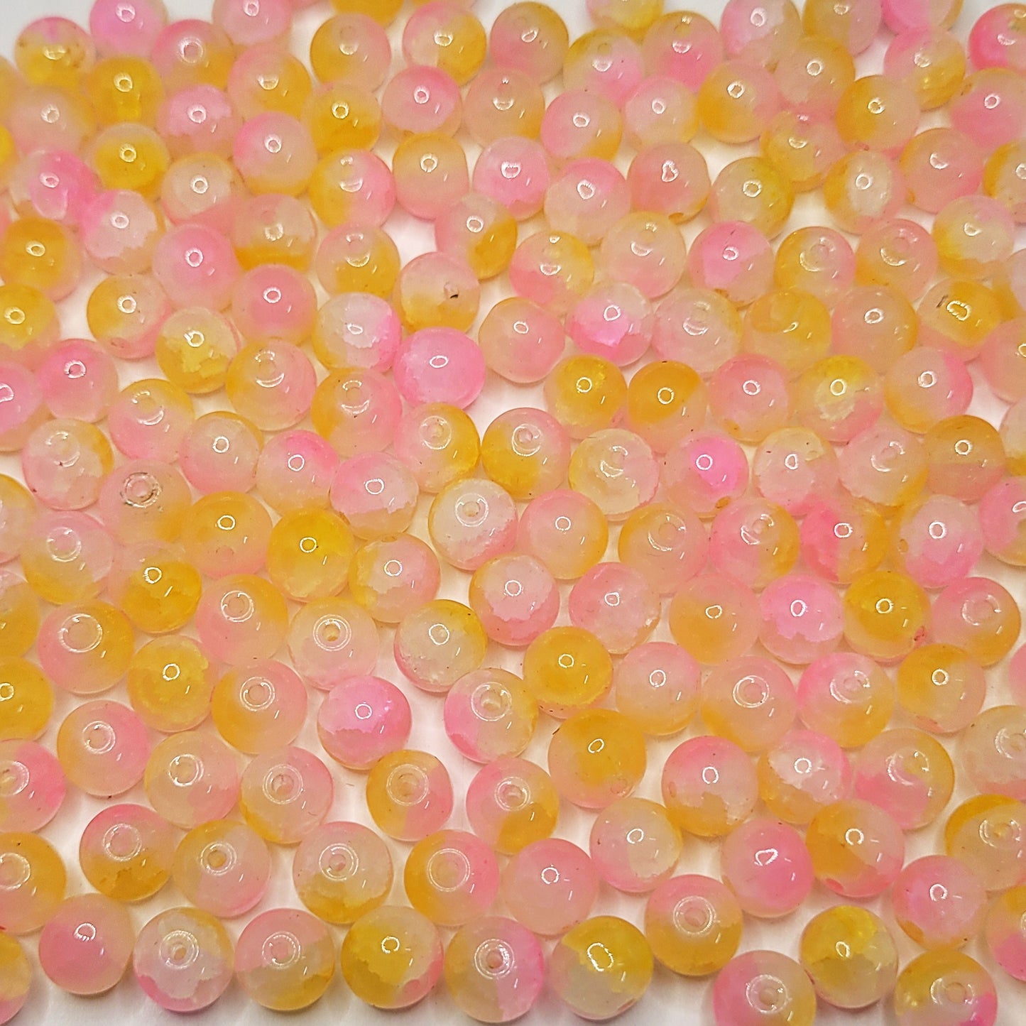 8mm Crackle Glass Beads