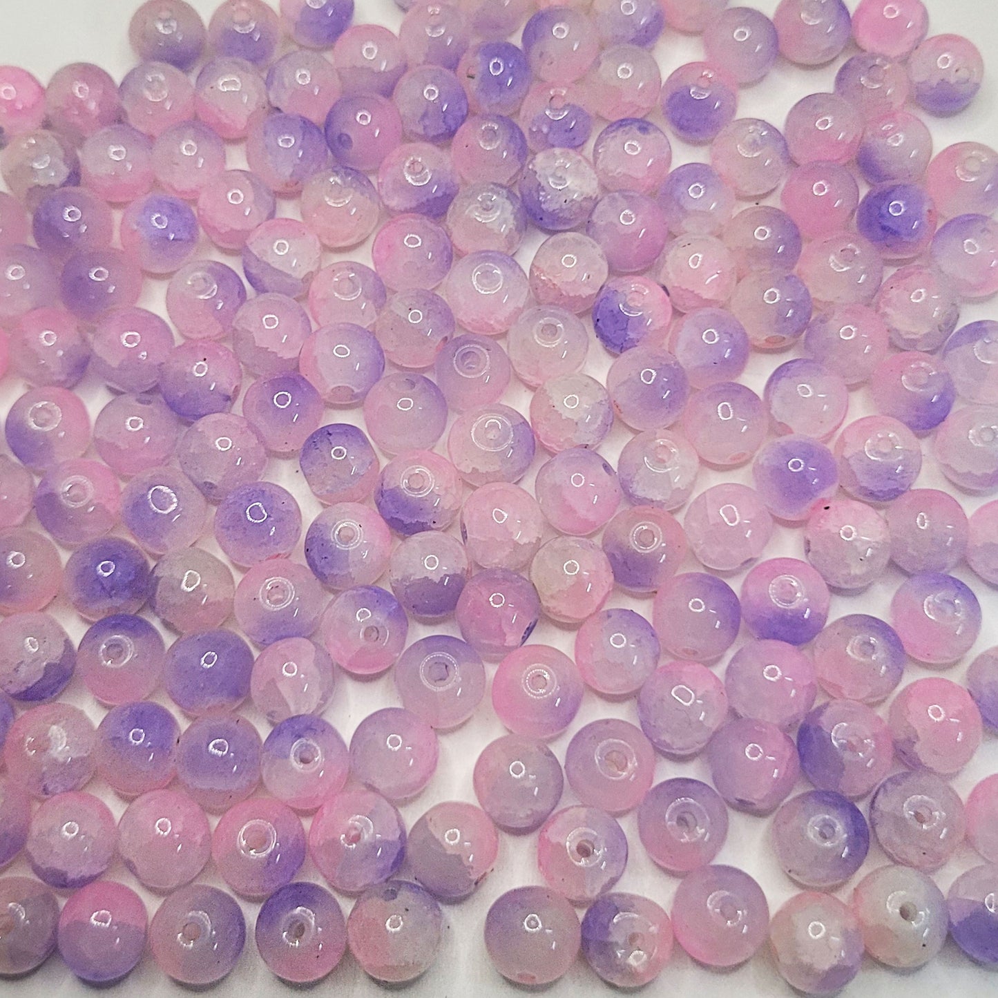 8mm Crackle Glass Beads