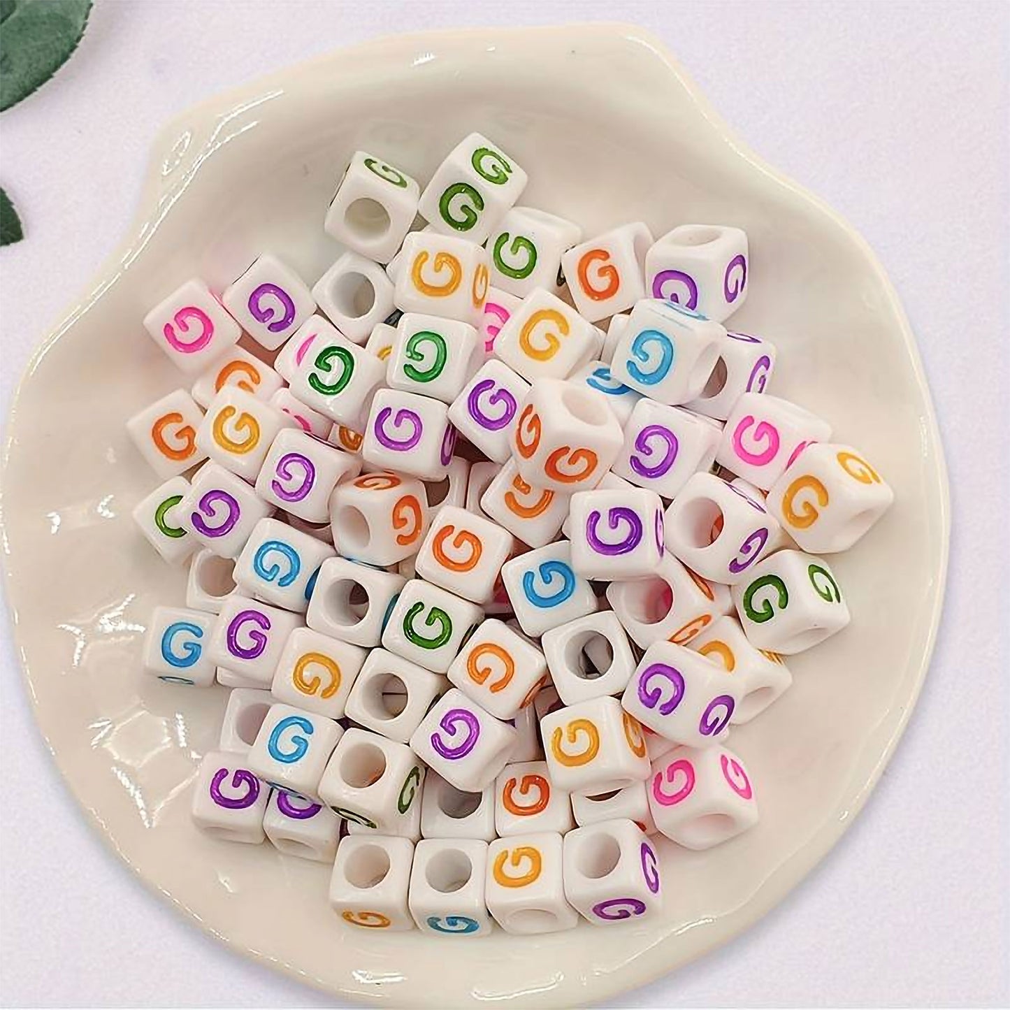 Acrylic Alphabet Cube Beads - Single Letters