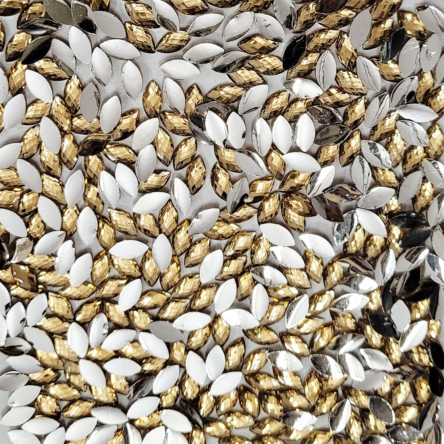 Oval Resin Rhinestones | Gold & Silver