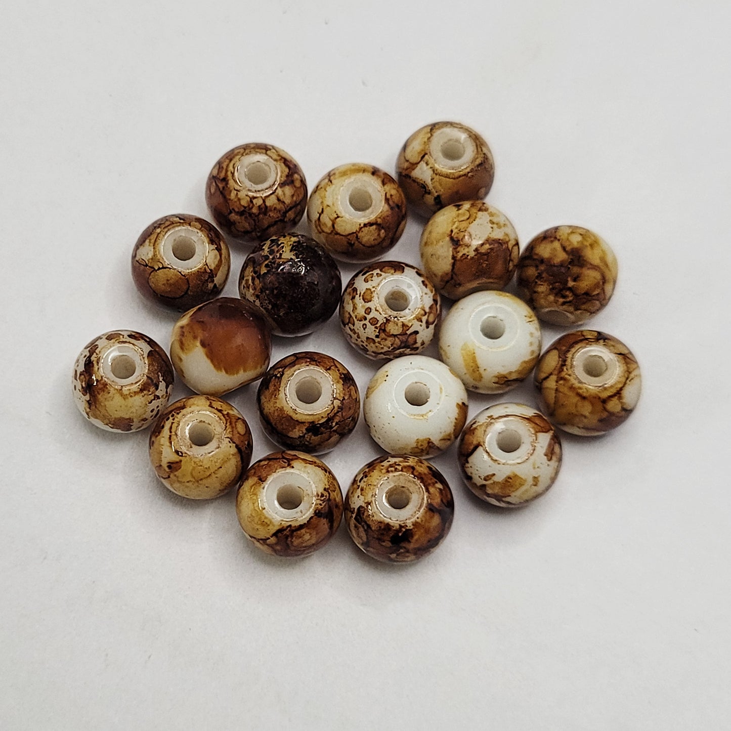 Marble Glass Beads 8mm