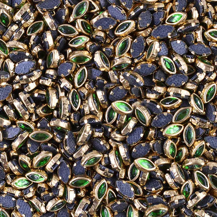 Kundan Stone Multicolour Pointed Oval - 10 gm