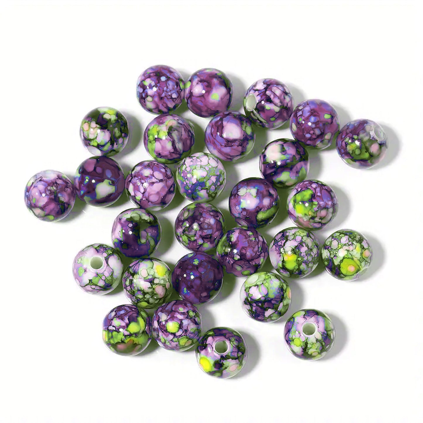 Vibrant Acrylic Marble Beads 8mm