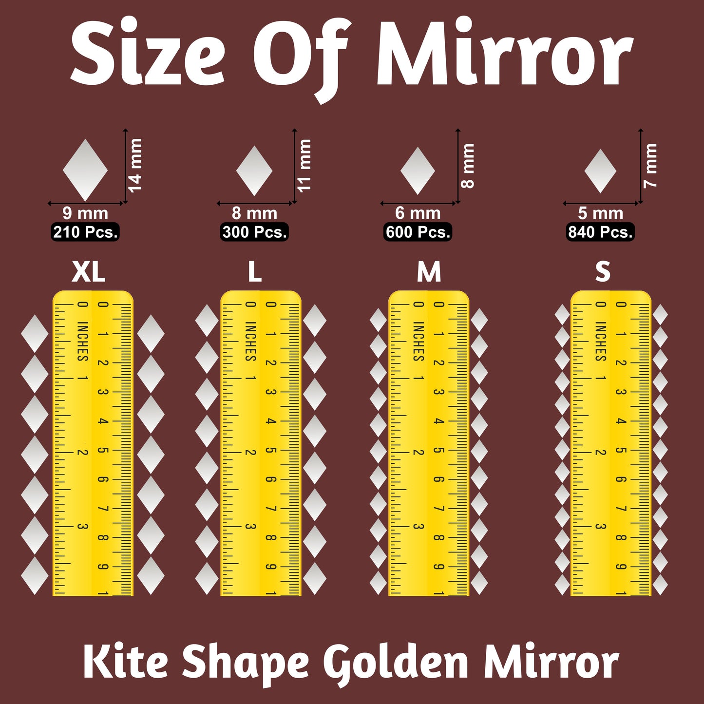 Kite Silver Glass Pieces for Crafts & Lippan Art