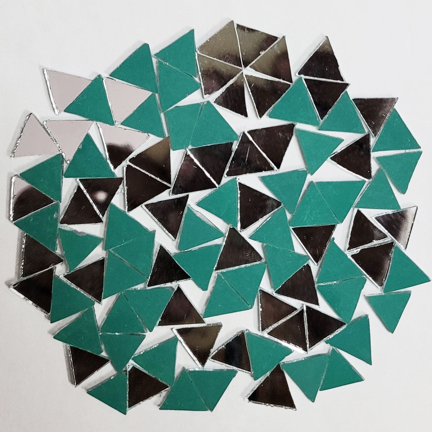 Silver Glass Triangle Craft Pieces