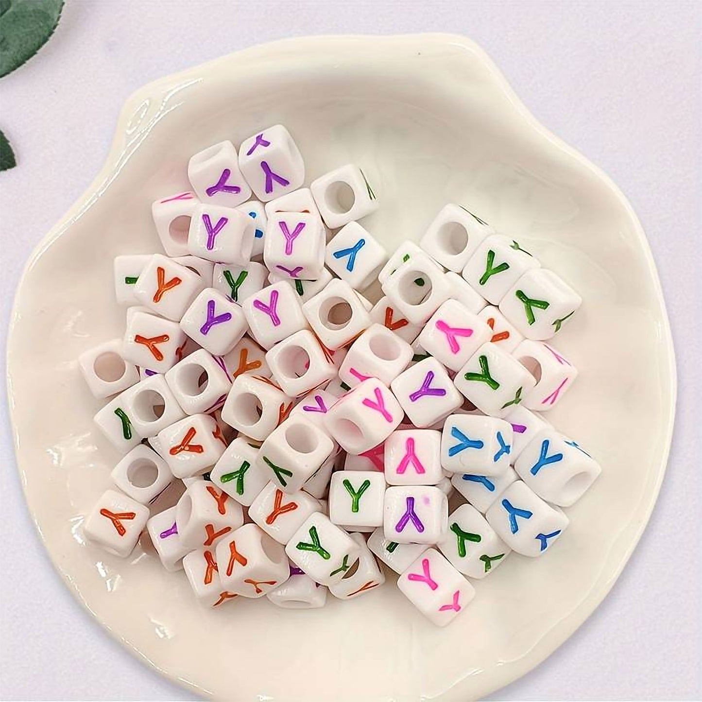 Acrylic Alphabet Cube Beads - Single Letters