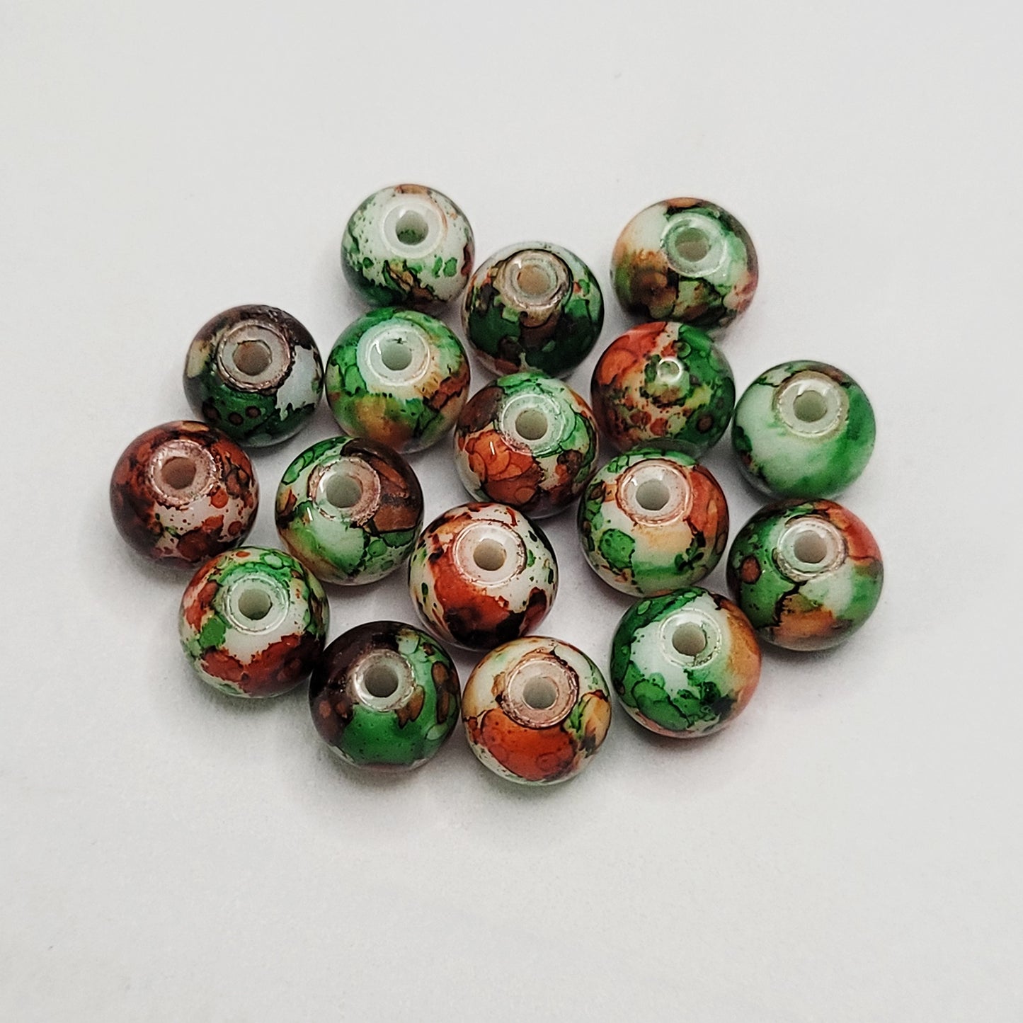 Marble Glass Beads 8mm