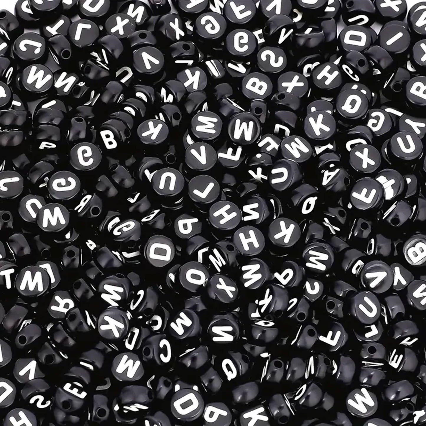 Alphabet Letter Round Beads 6mm