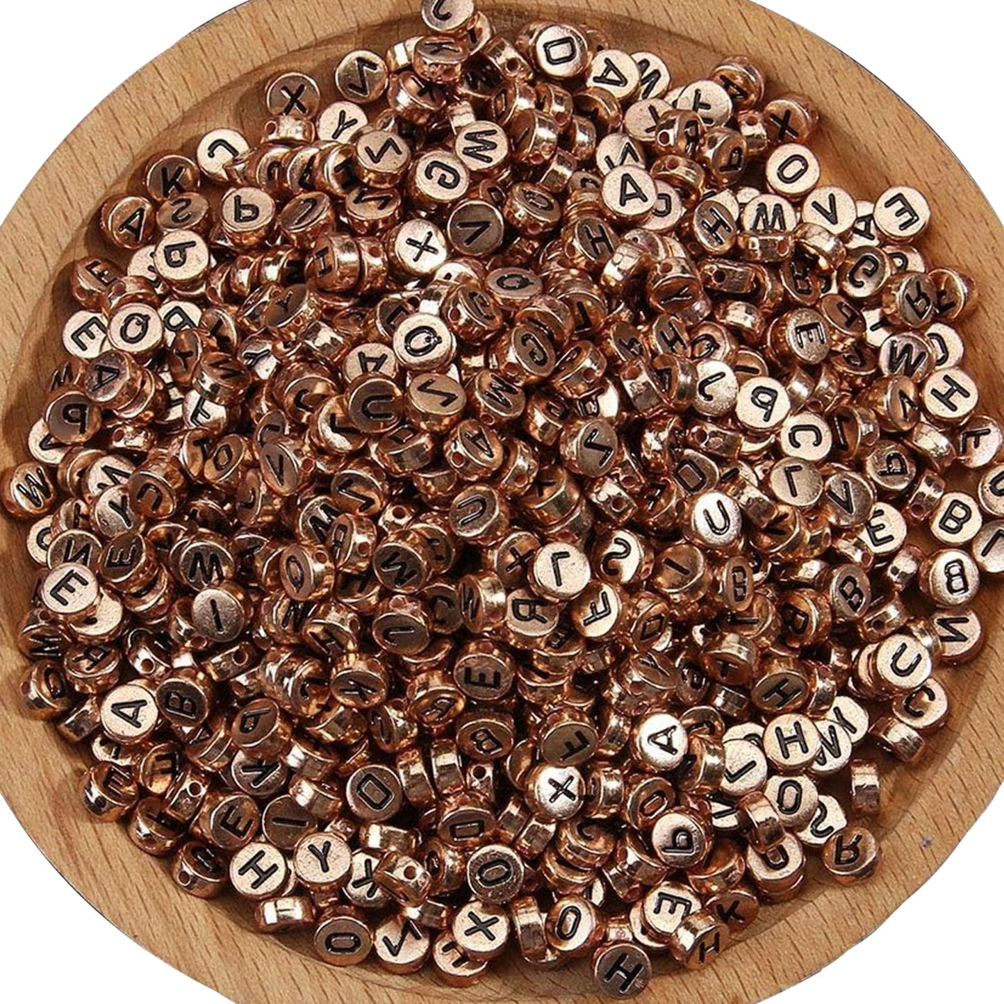 Alphabet Letter Round Beads 6mm