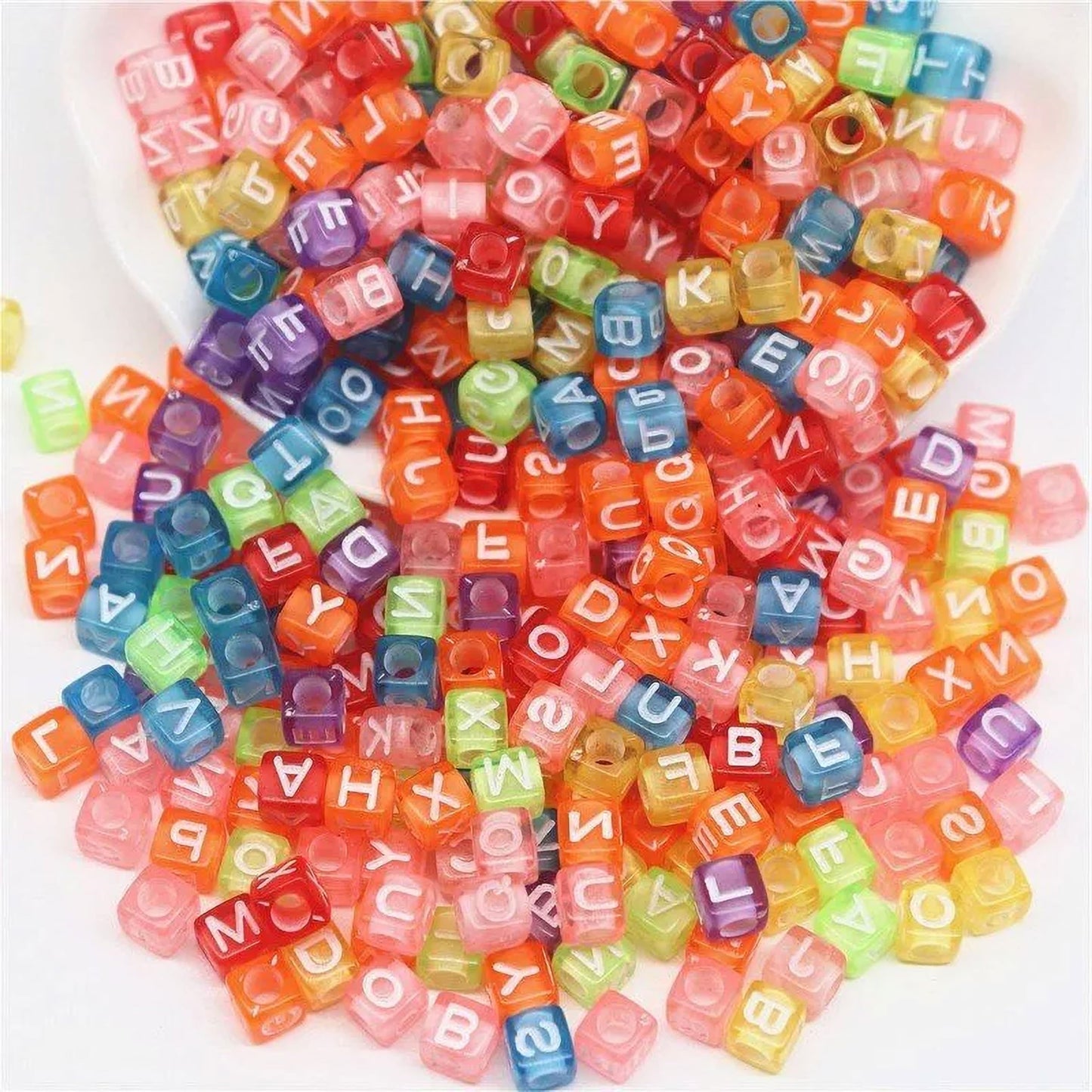 Alphabet Letter Cube Beads 6mm