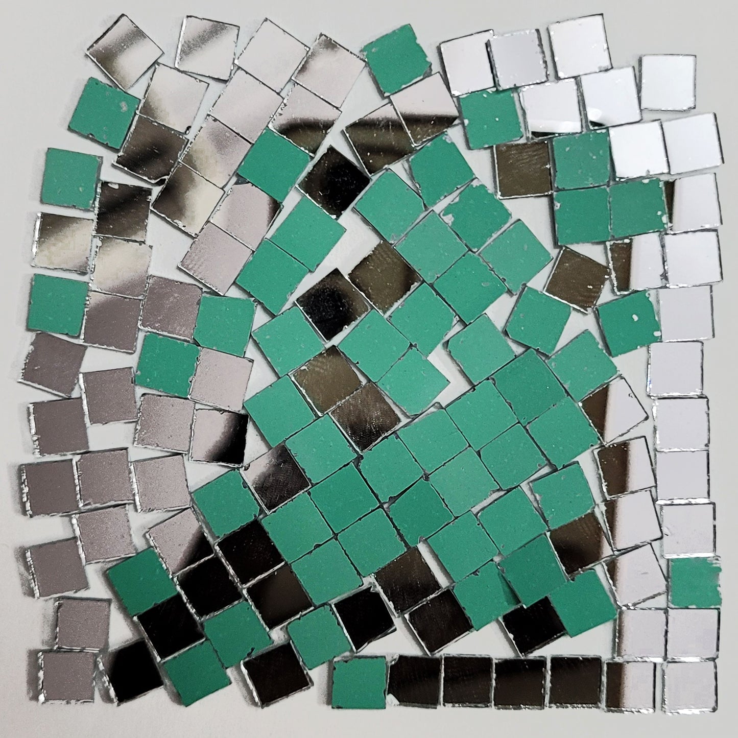 Square Silver Glass Craft Pieces
