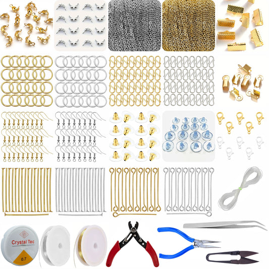 Jewelry making kit with pendant and bracelet tools, perfect for crafting unique designs, featuring versatile kit gear.